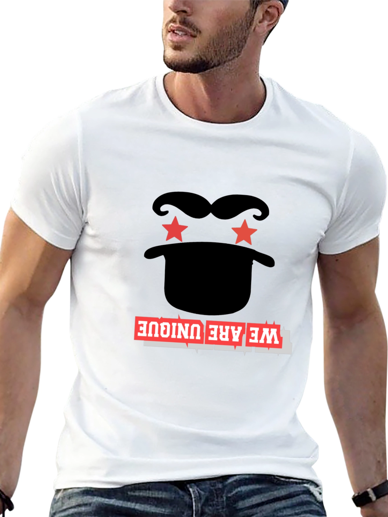 Unique Graphic Tee - Black Cotton Blend T-Shirt