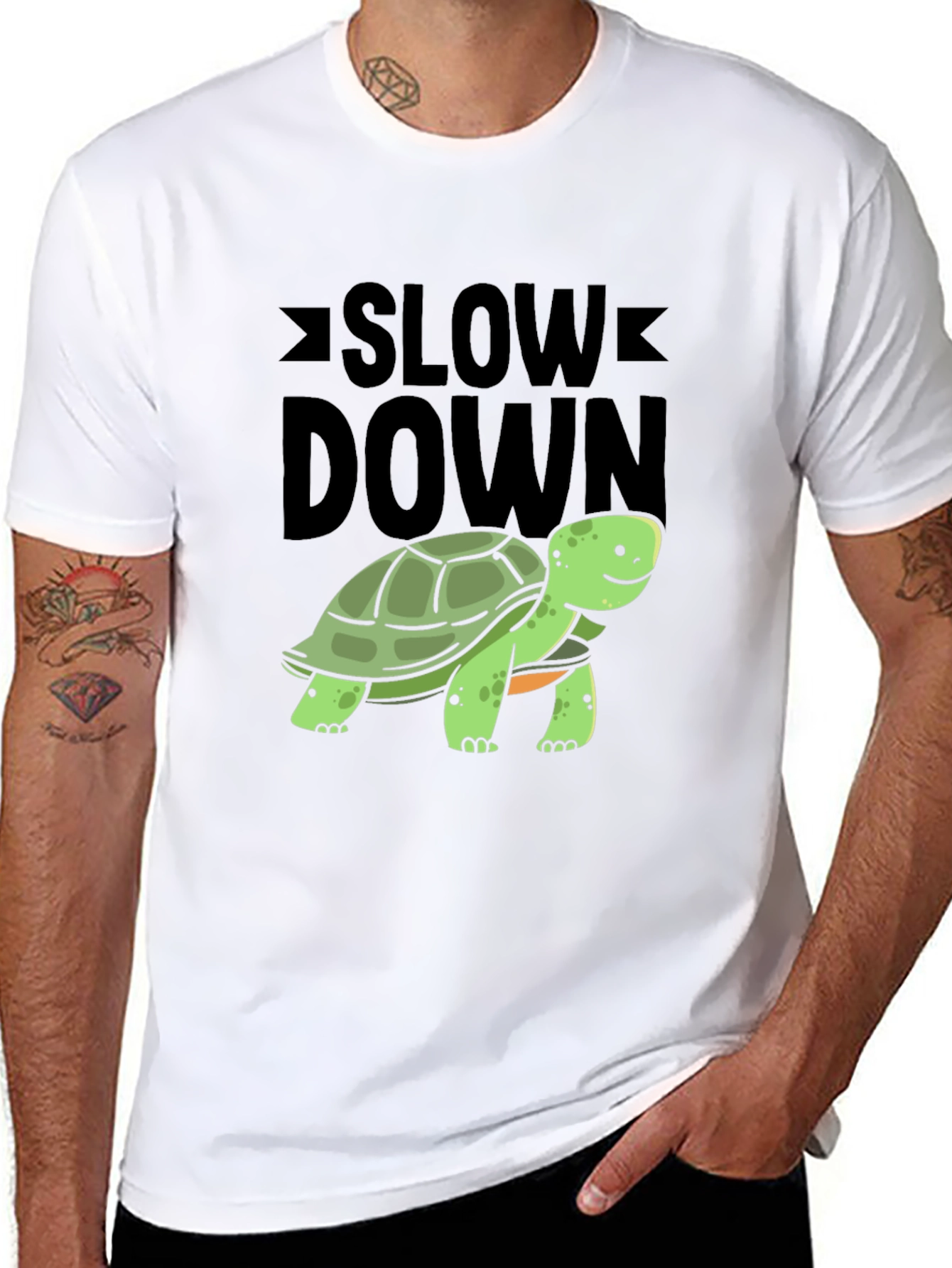 Slow Down Turtle Graphic Tee - Relaxed Fit