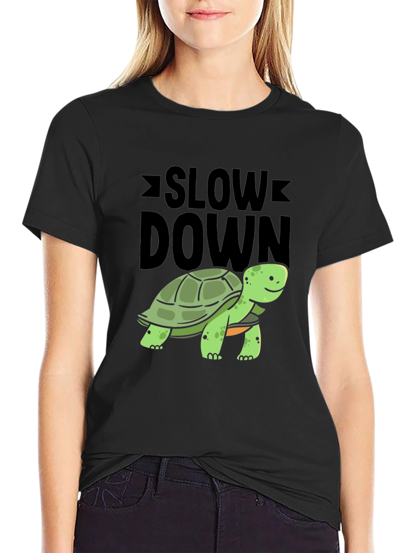 Slow Down Turtle Graphic Tee - Relaxed Fit