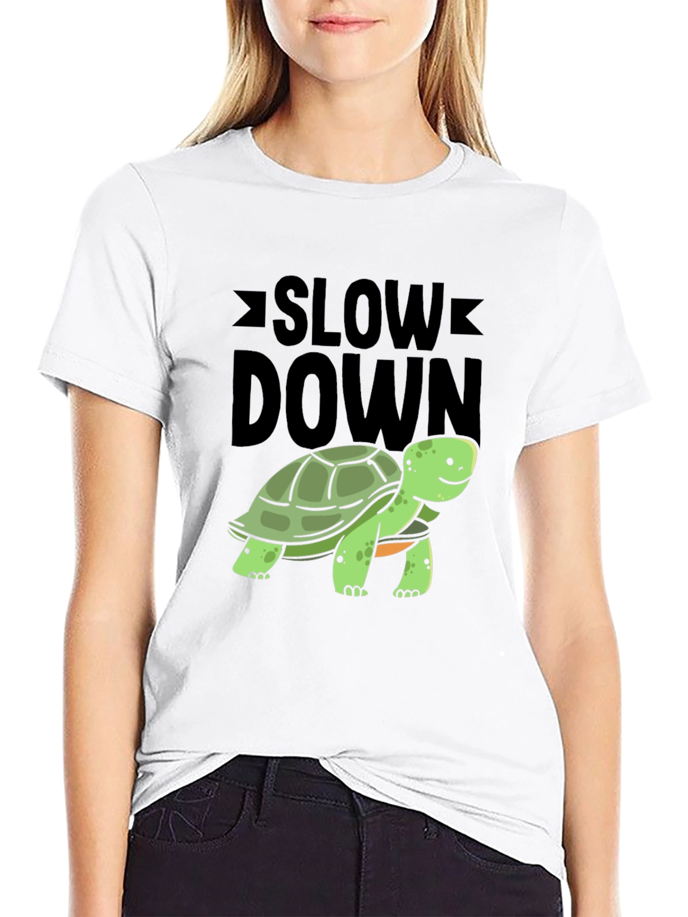 Slow Down Turtle Graphic Tee - Relaxed Fit