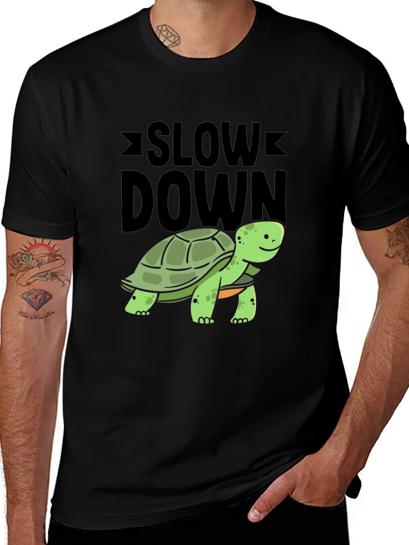Slow Down Turtle Graphic Tee - Relaxed Fit