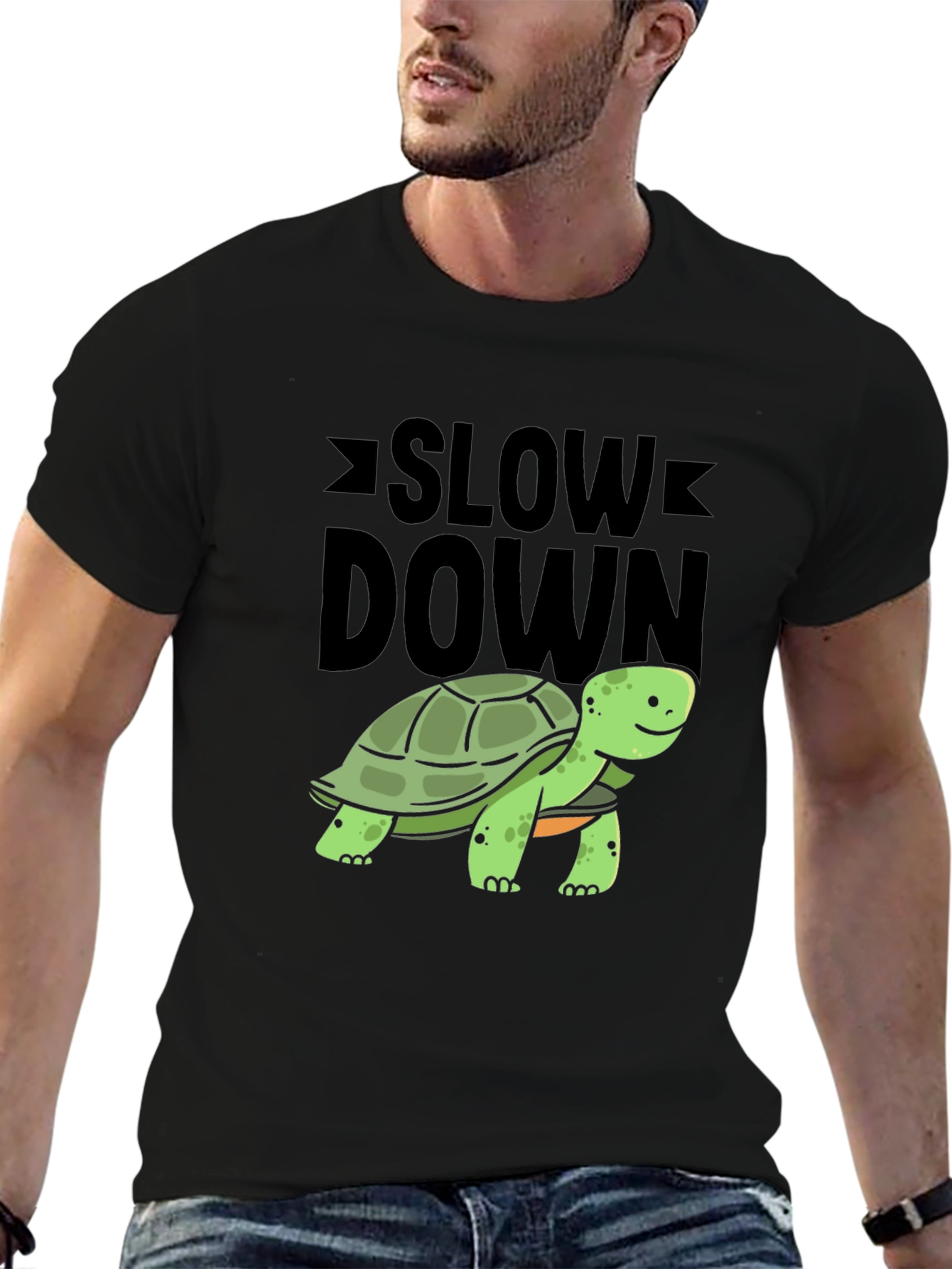 Slow Down Turtle Graphic Tee - Relaxed Fit