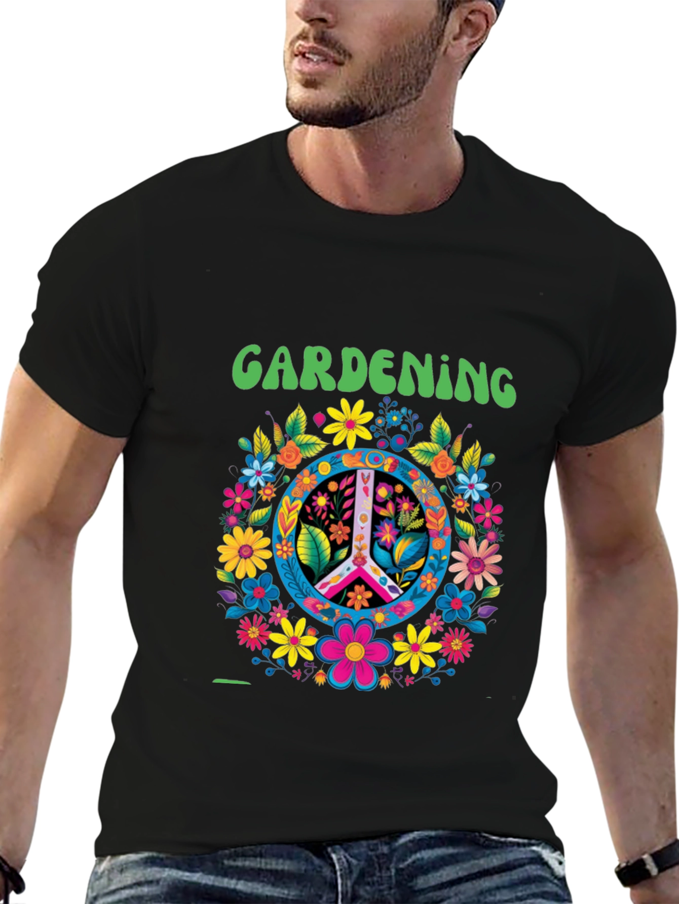 Gardening Peace Sign Floral T-Shirt