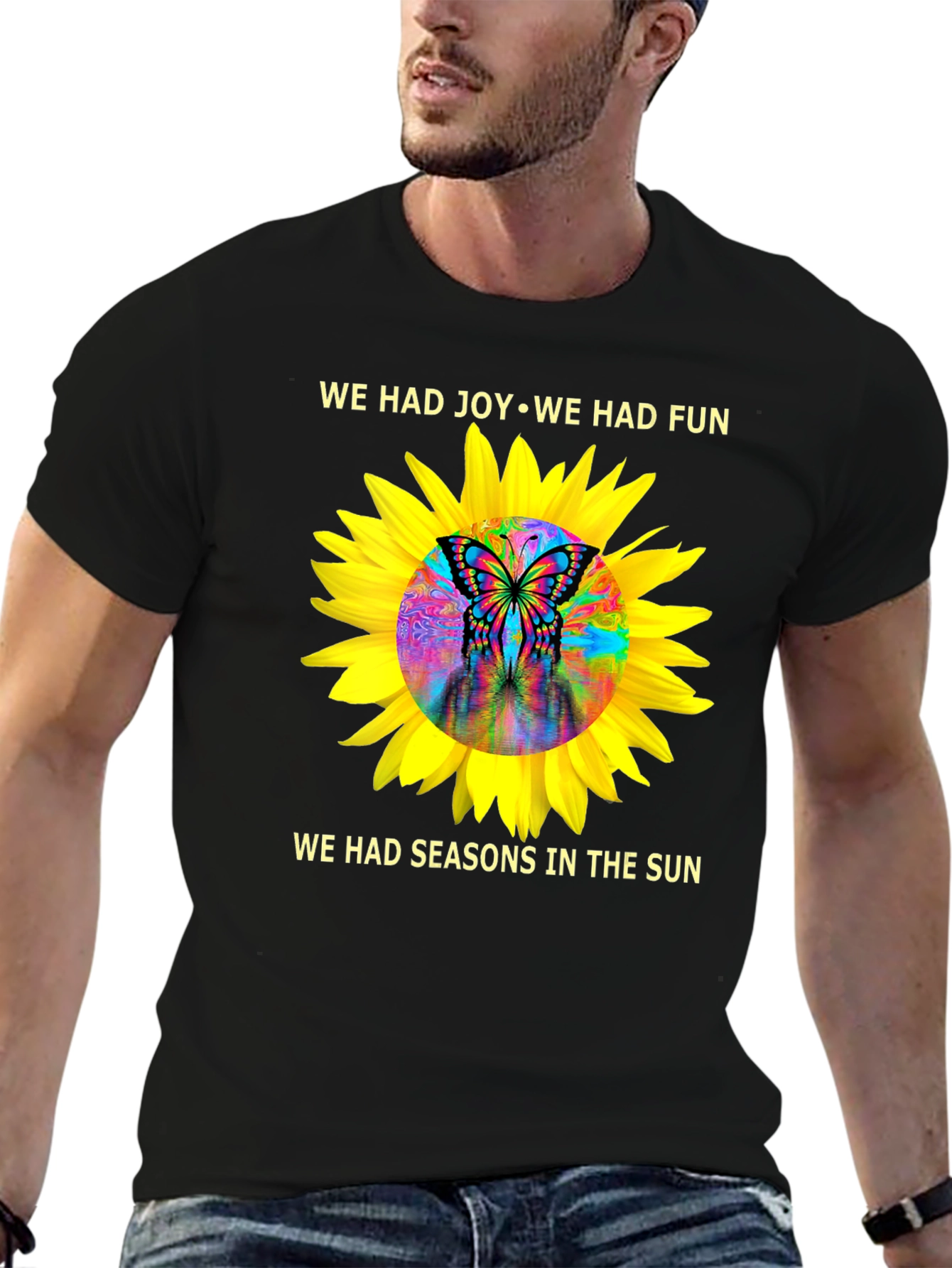 Joy & Fun Sunflower Butterfly Graphic Tee
