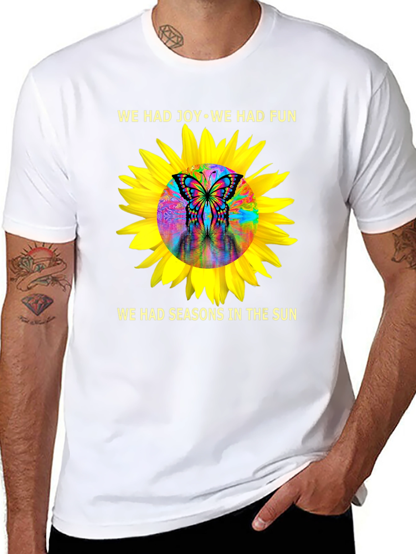 Joy & Fun Sunflower Butterfly Graphic Tee