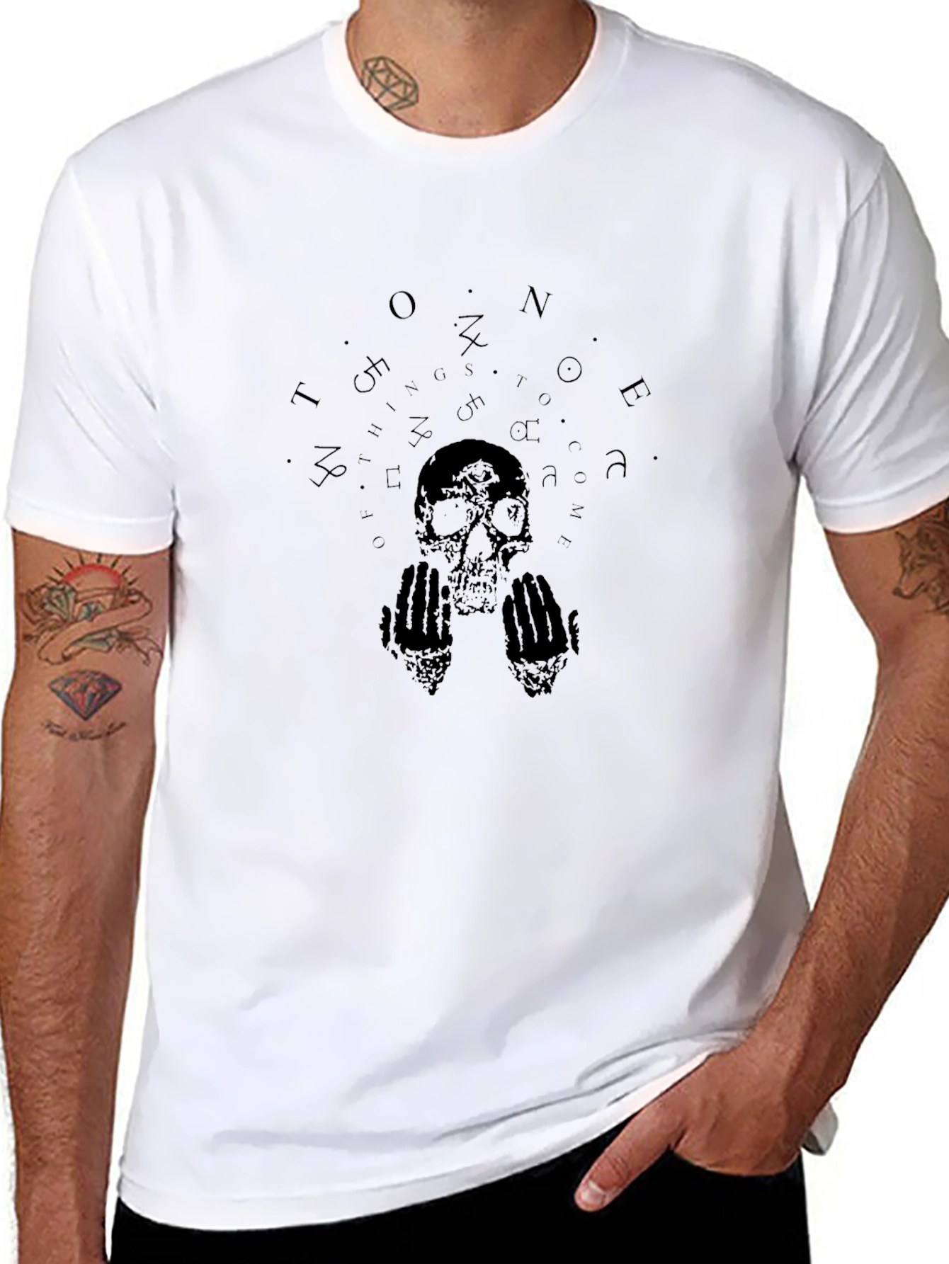 Skull & Hands Graphic Black T-Shirt