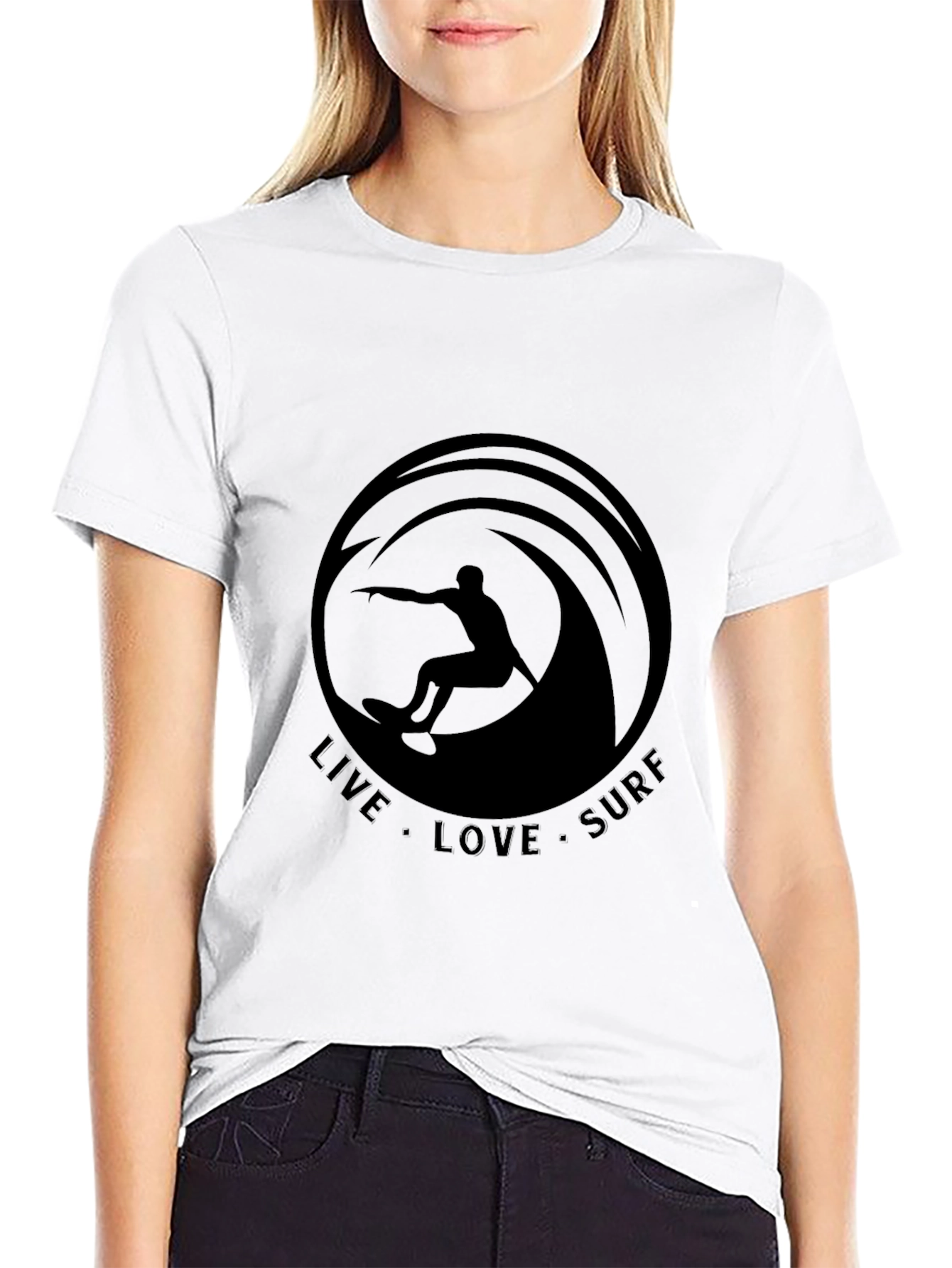 Live Love Surf Black Graphic Tee