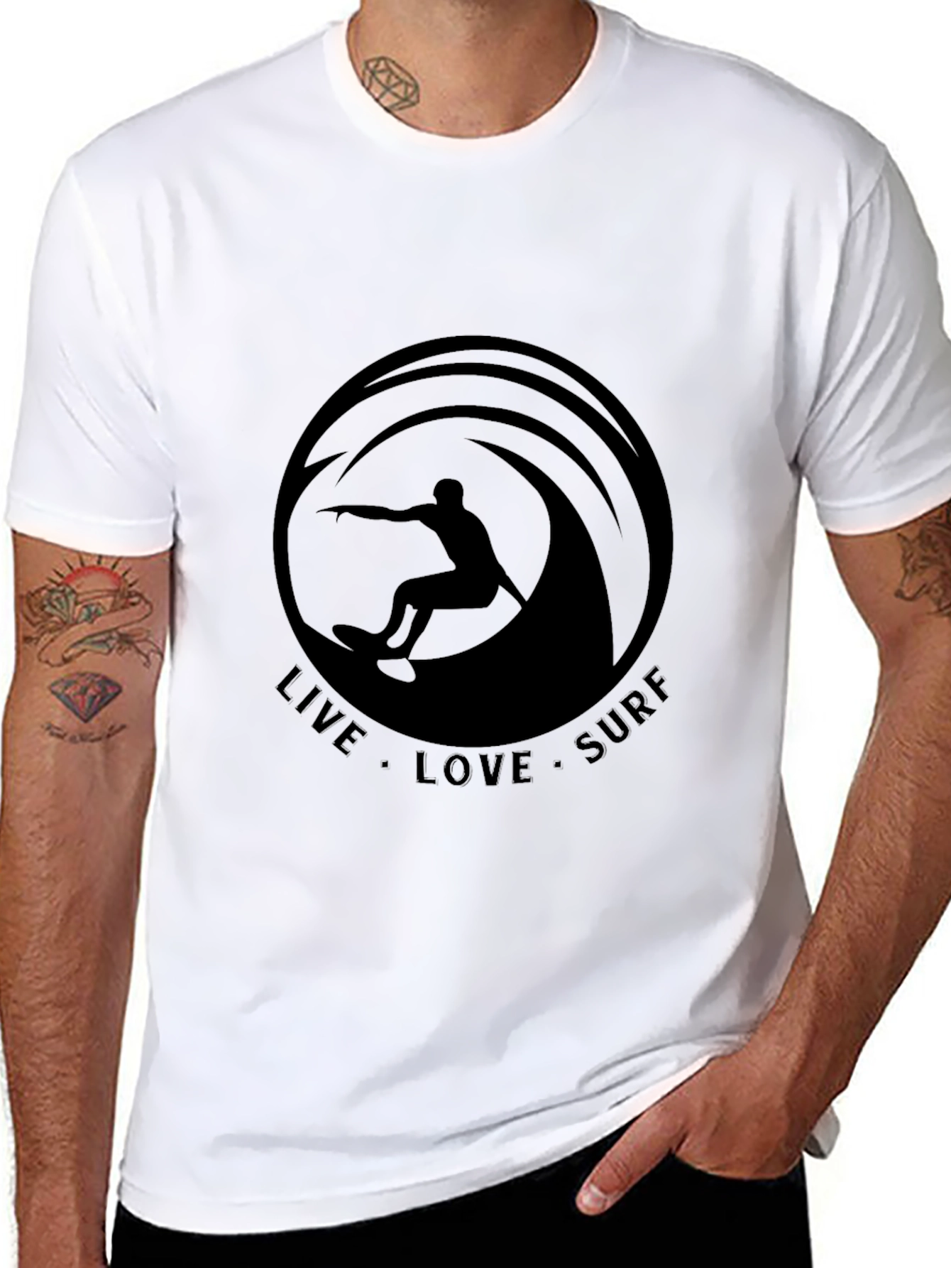 Live Love Surf Black Graphic Tee