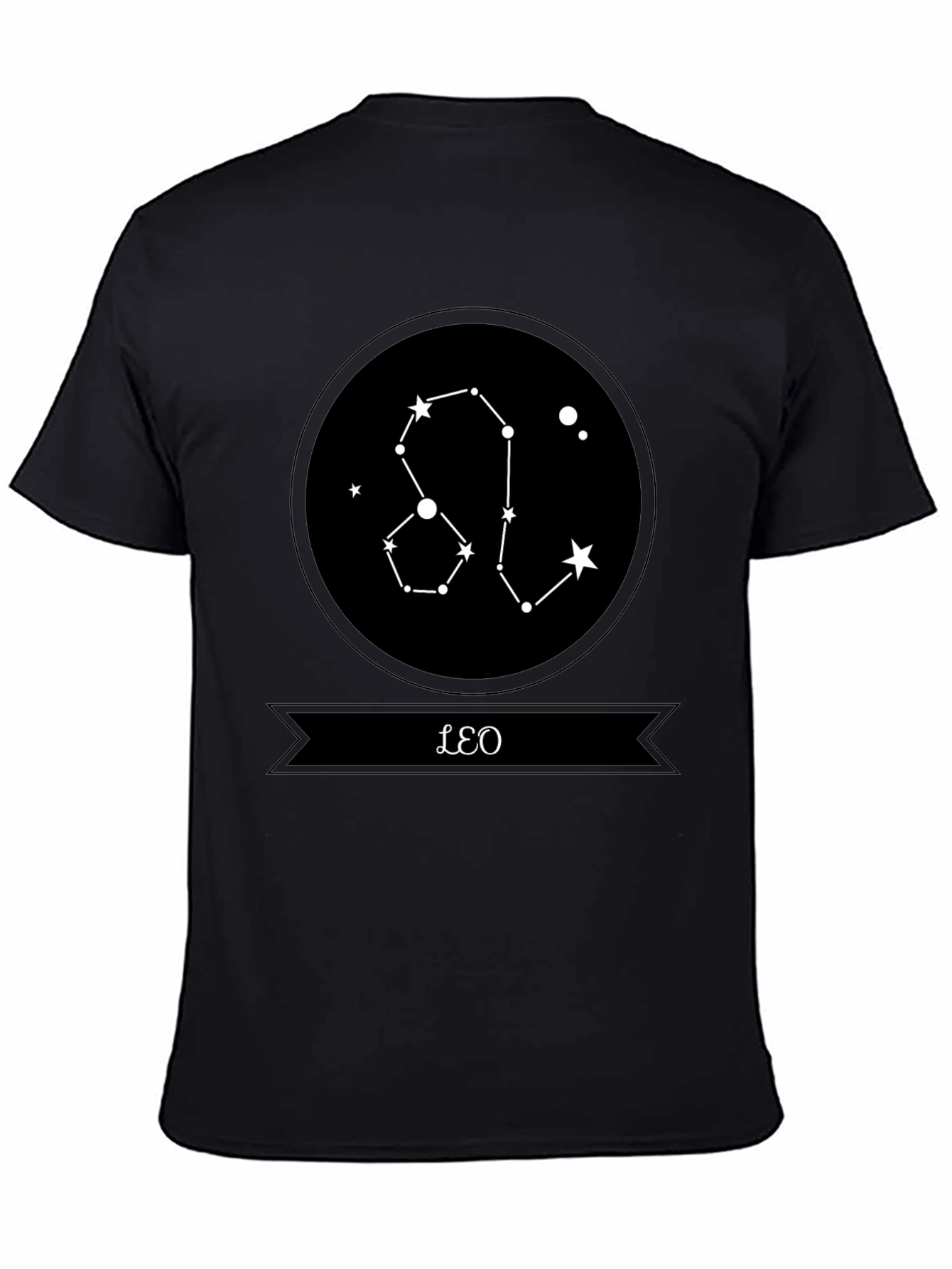 Leo Constellation Graphic Black T-Shirt
