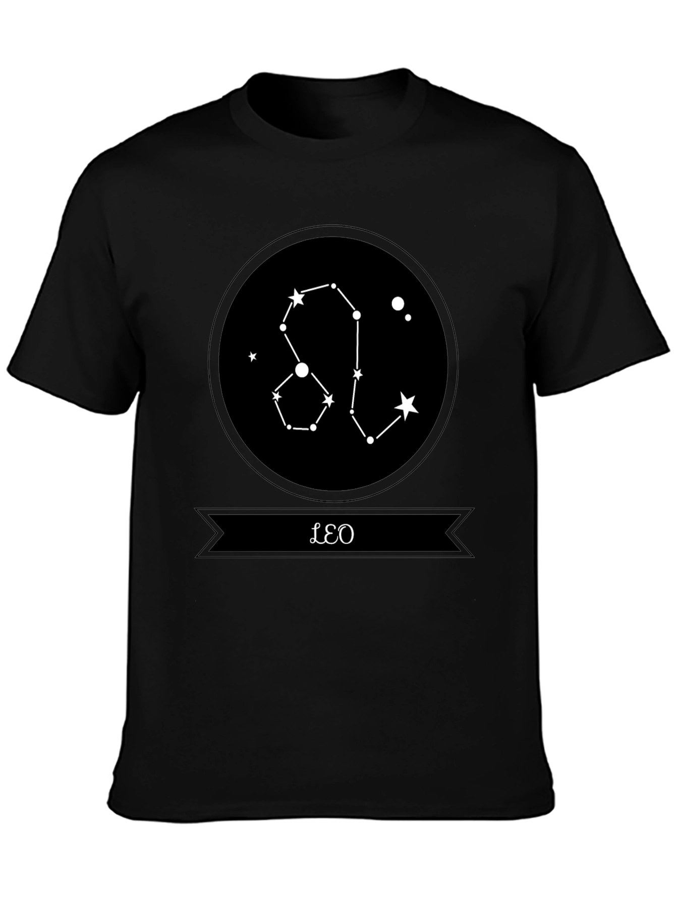 Leo Constellation Graphic Black T-Shirt