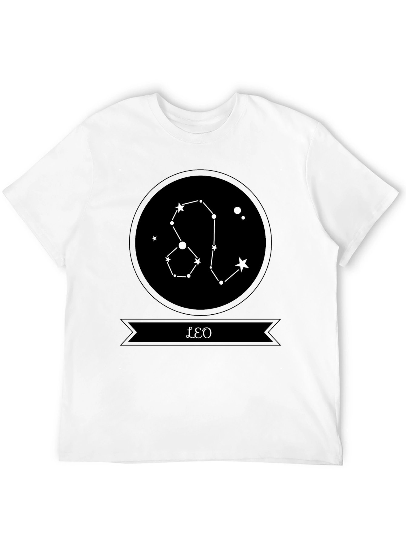 Leo Constellation Graphic Black T-Shirt