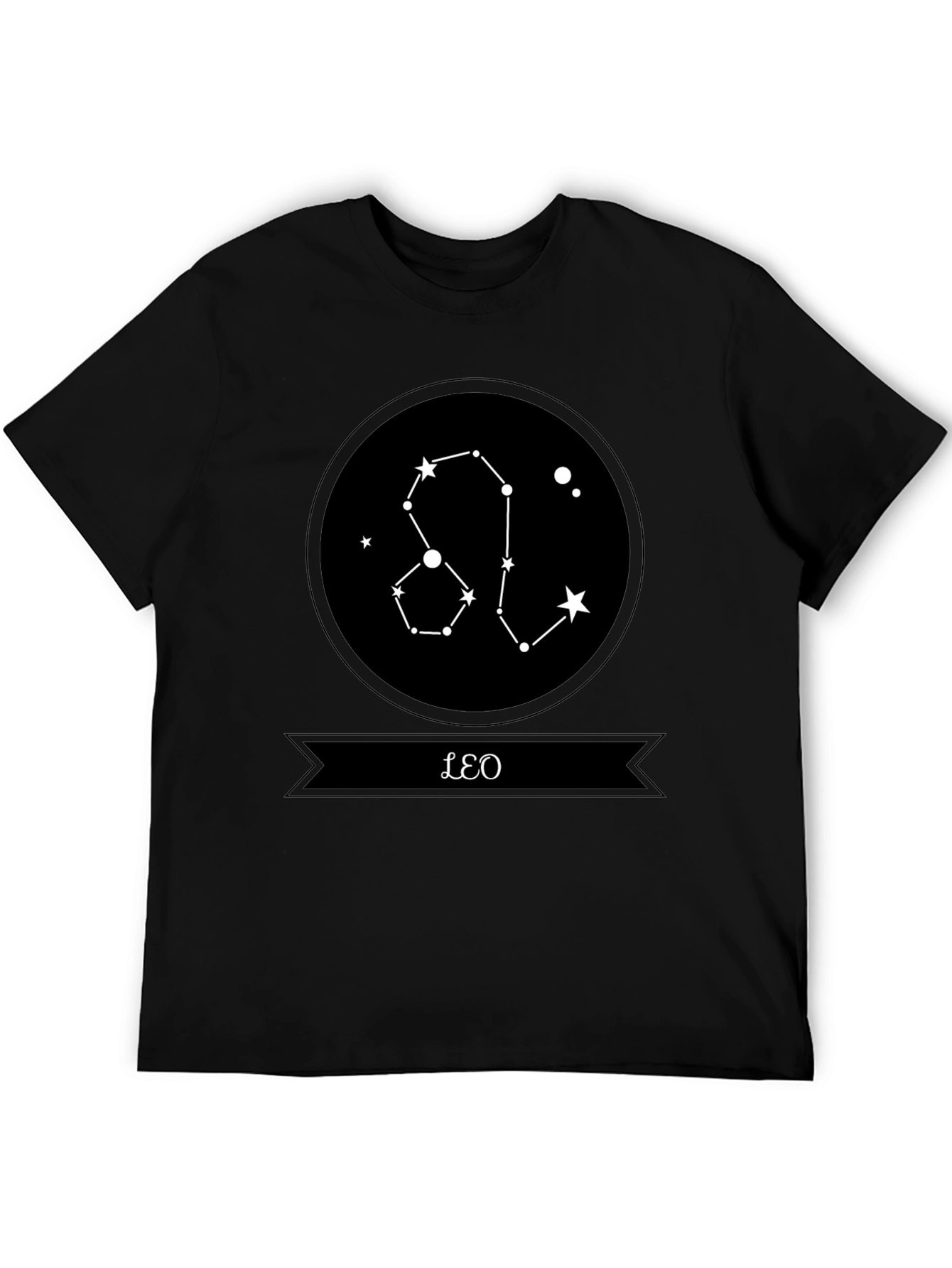 Leo Constellation Graphic Black T-Shirt