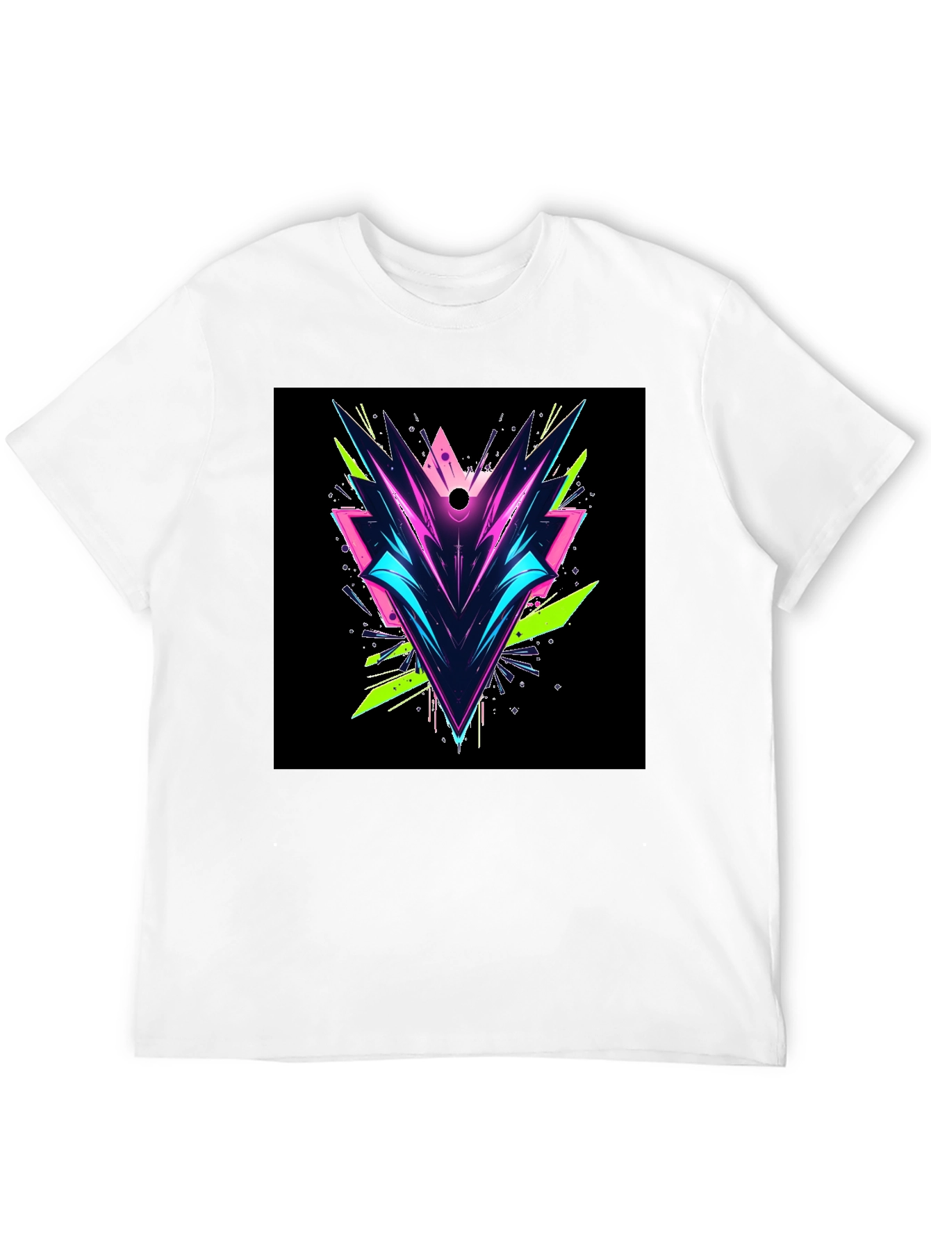 Abstract Geometric Graphic Tee - Black