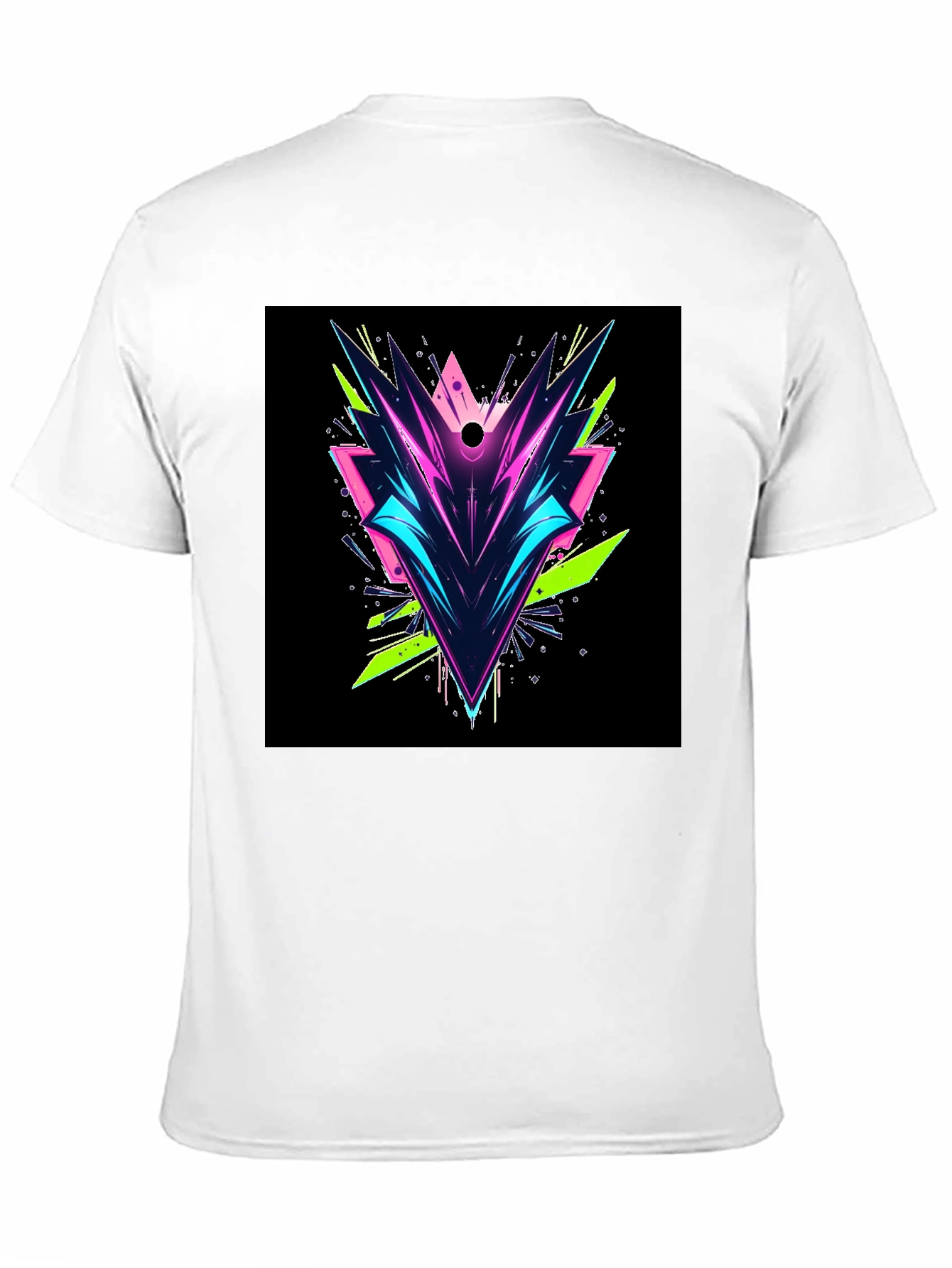 Abstract Geometric Graphic Tee - Black