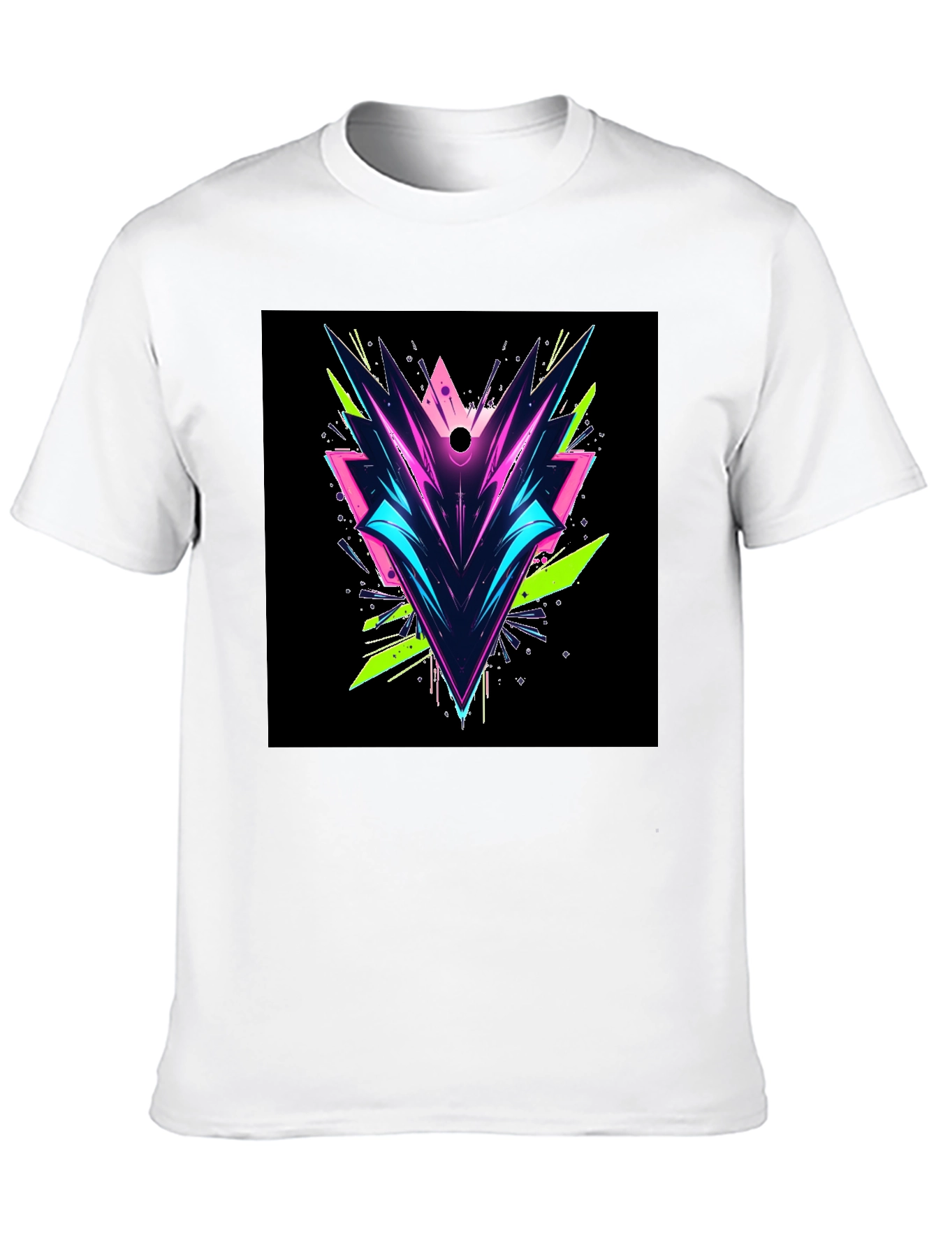 Abstract Geometric Graphic Tee - Black