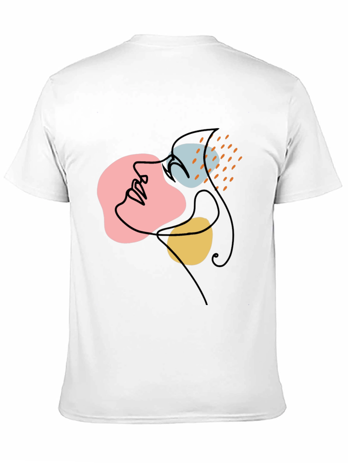 Abstract Face Line Art Black Graphic Tee