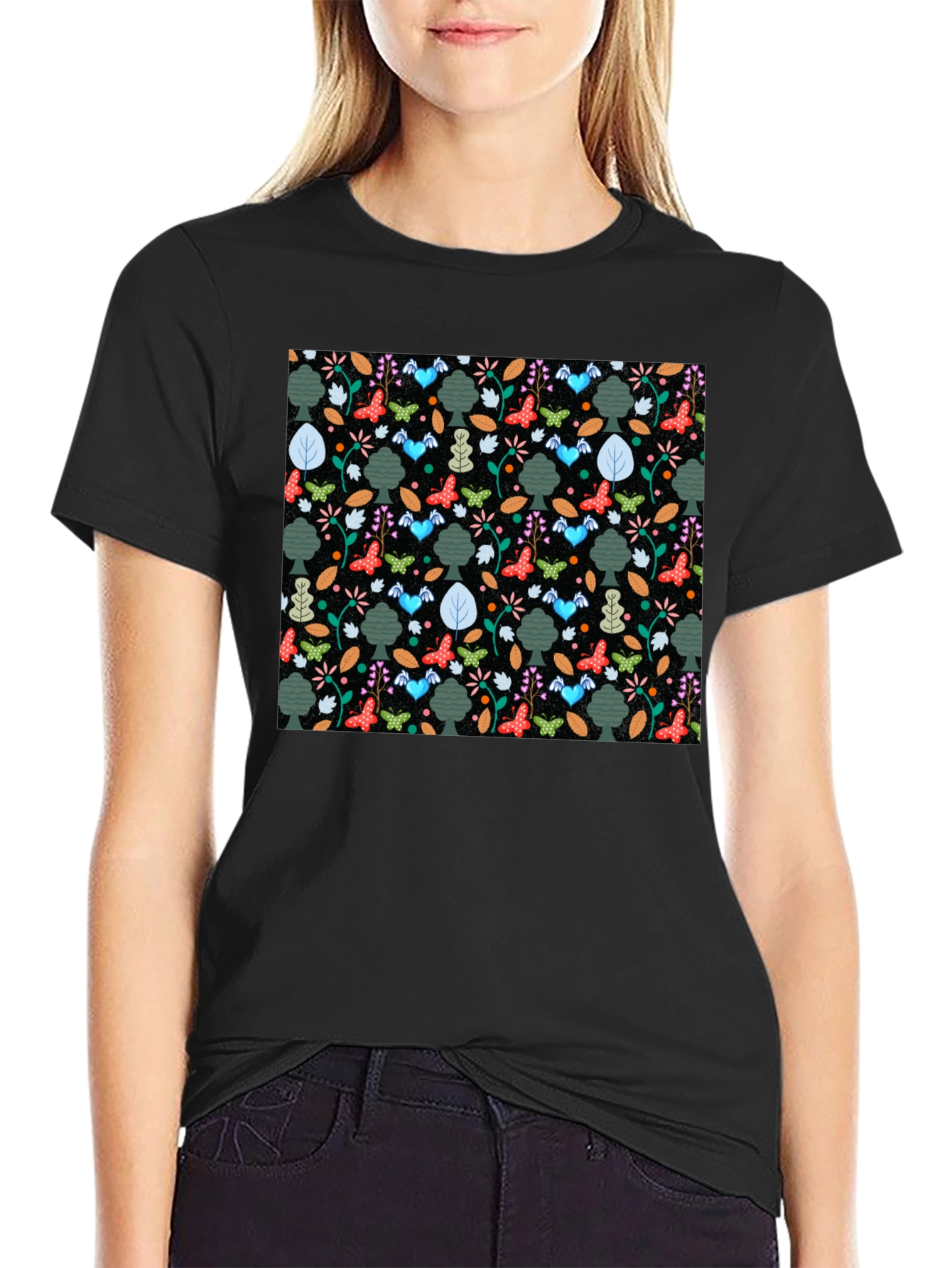 Natures Whimsy Tee - Butterfly & Tree Print