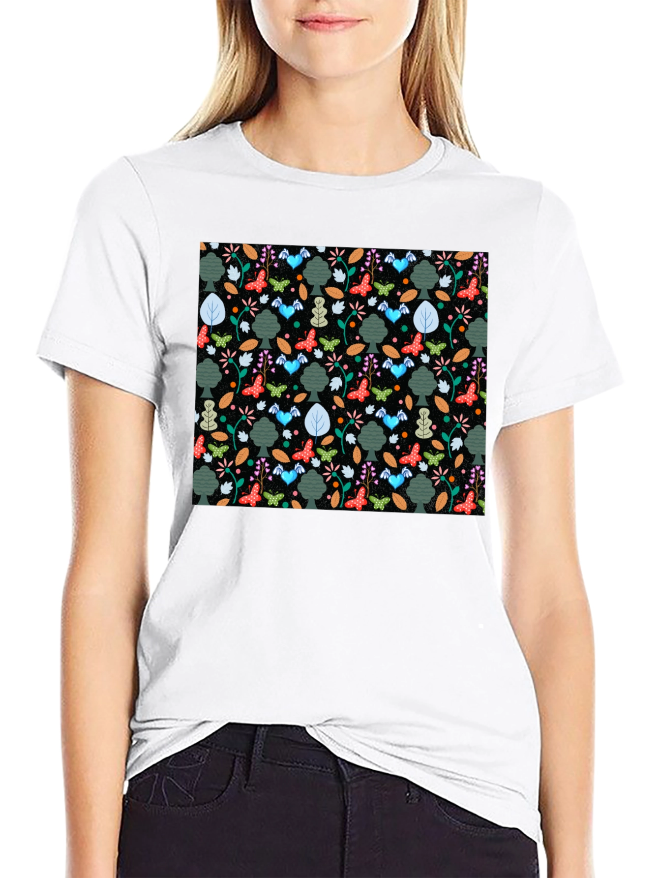 Natures Whimsy Tee - Butterfly & Tree Print