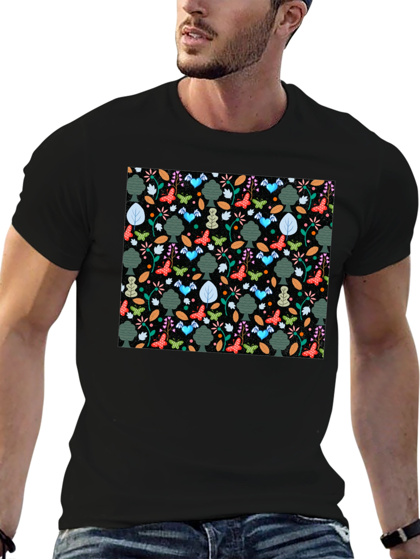 Natures Whimsy Tee - Butterfly & Tree Print