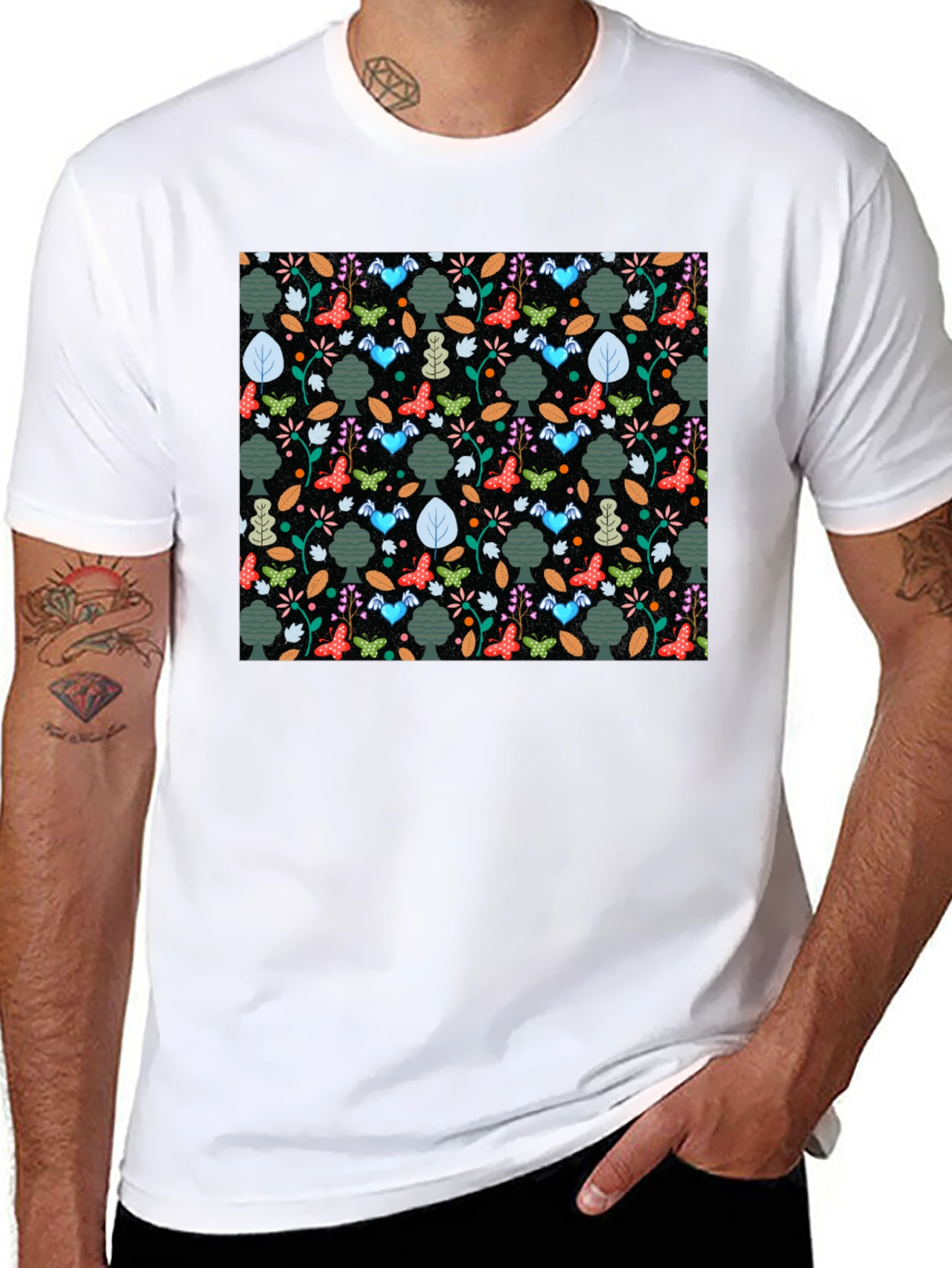 Natures Whimsy Tee - Butterfly & Tree Print