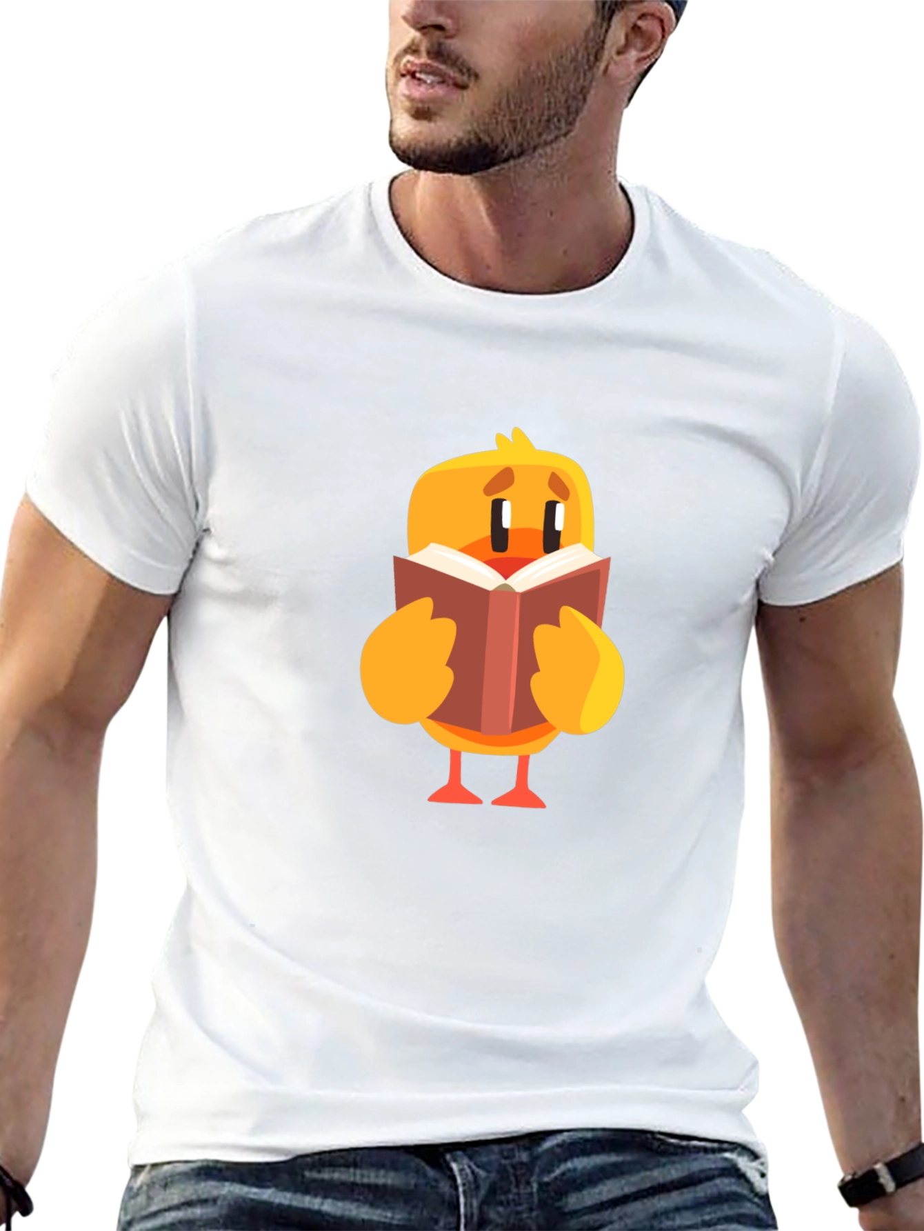 Cute Chick Reading Book Graphic T-Shirt