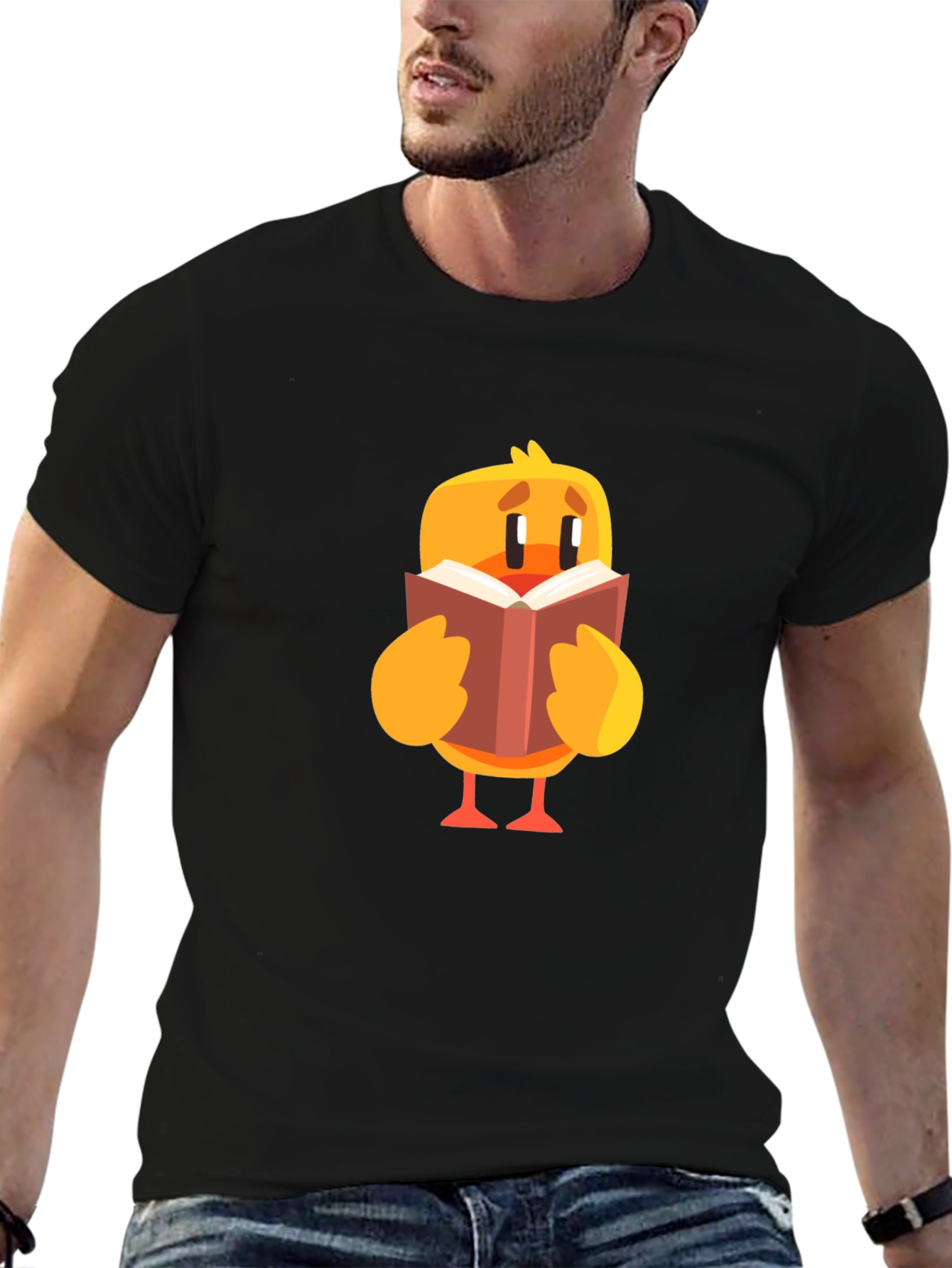 Cute Chick Reading Book Graphic T-Shirt