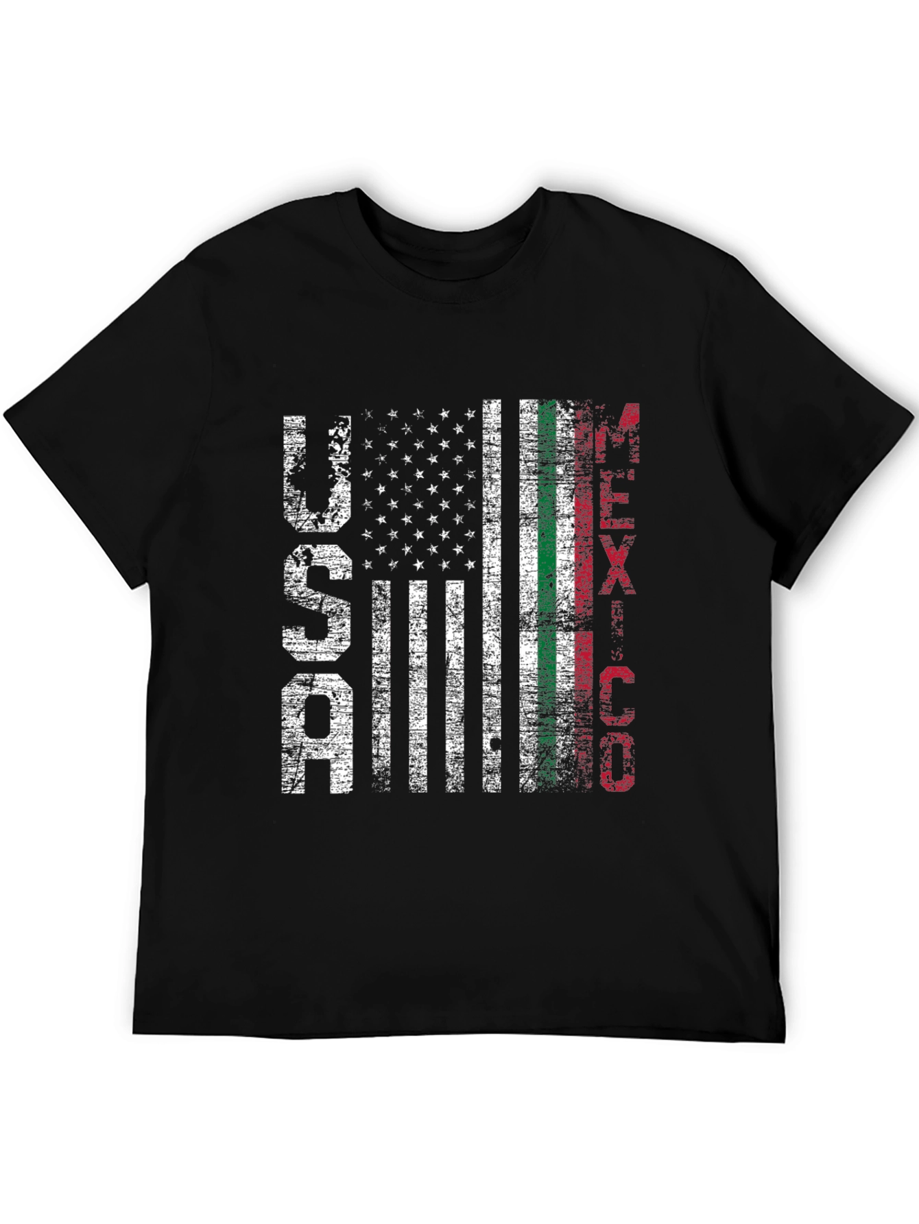 USA Mexico Flag Graphic T-Shirt