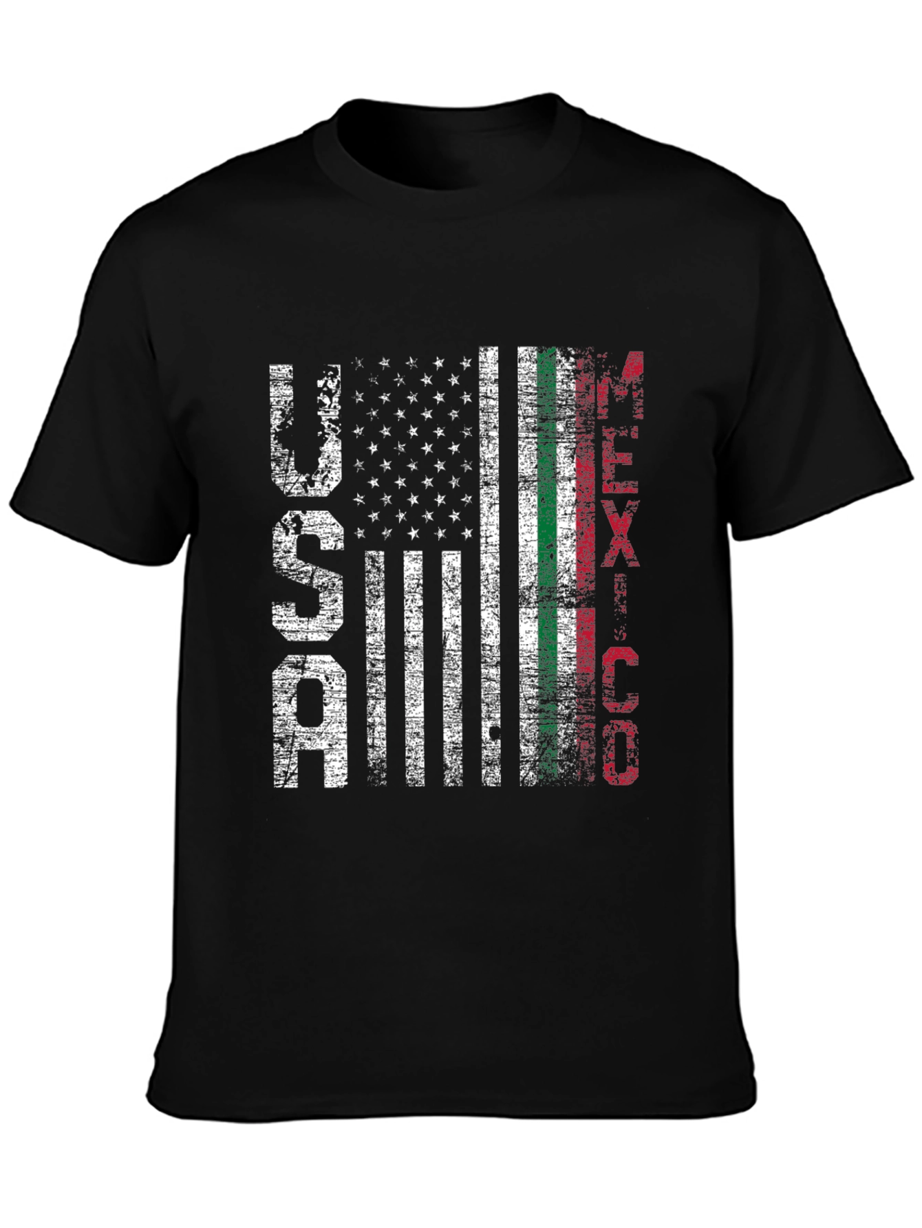 USA Mexico Flag Graphic T-Shirt