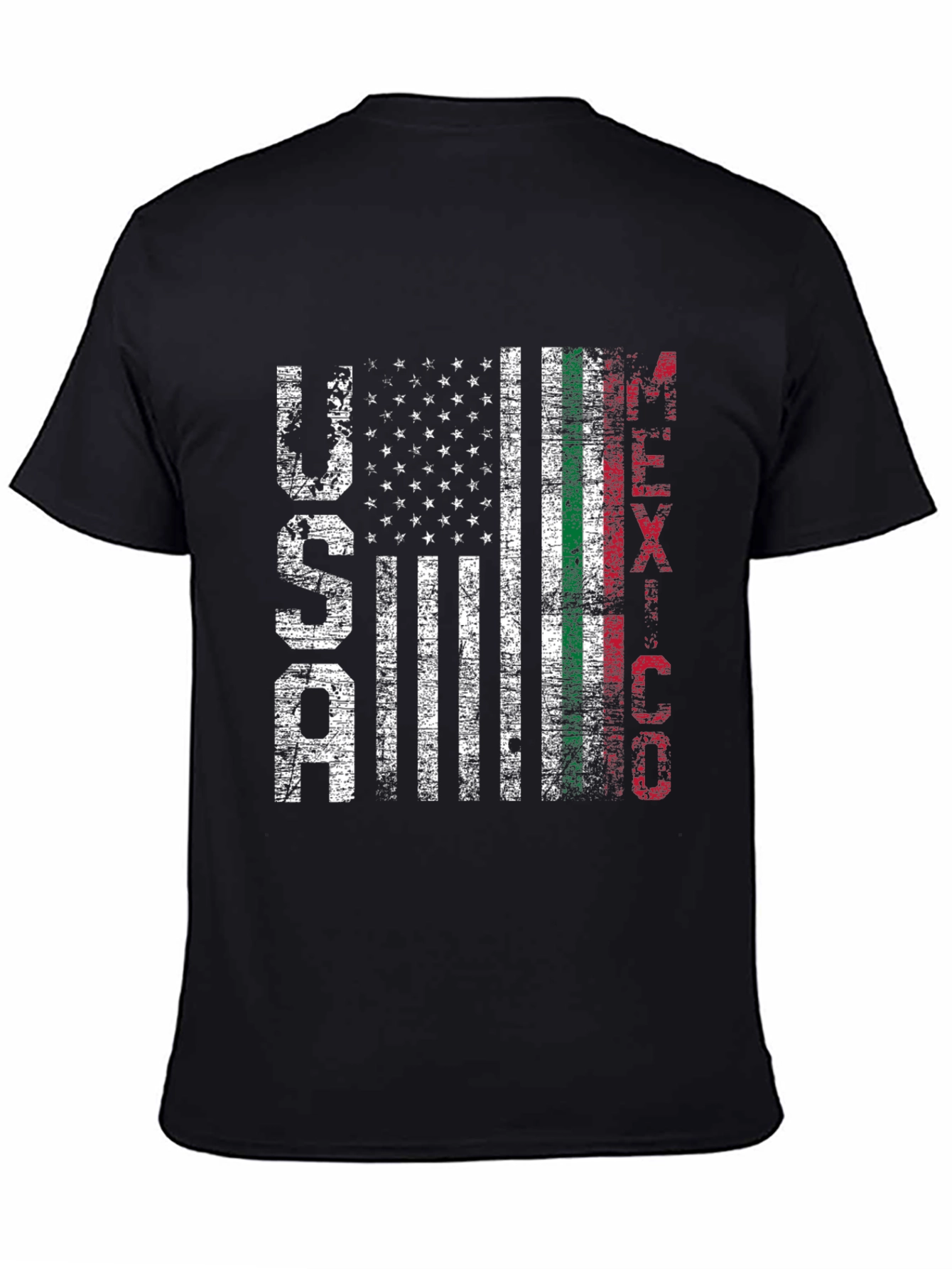 USA Mexico Flag Graphic T-Shirt