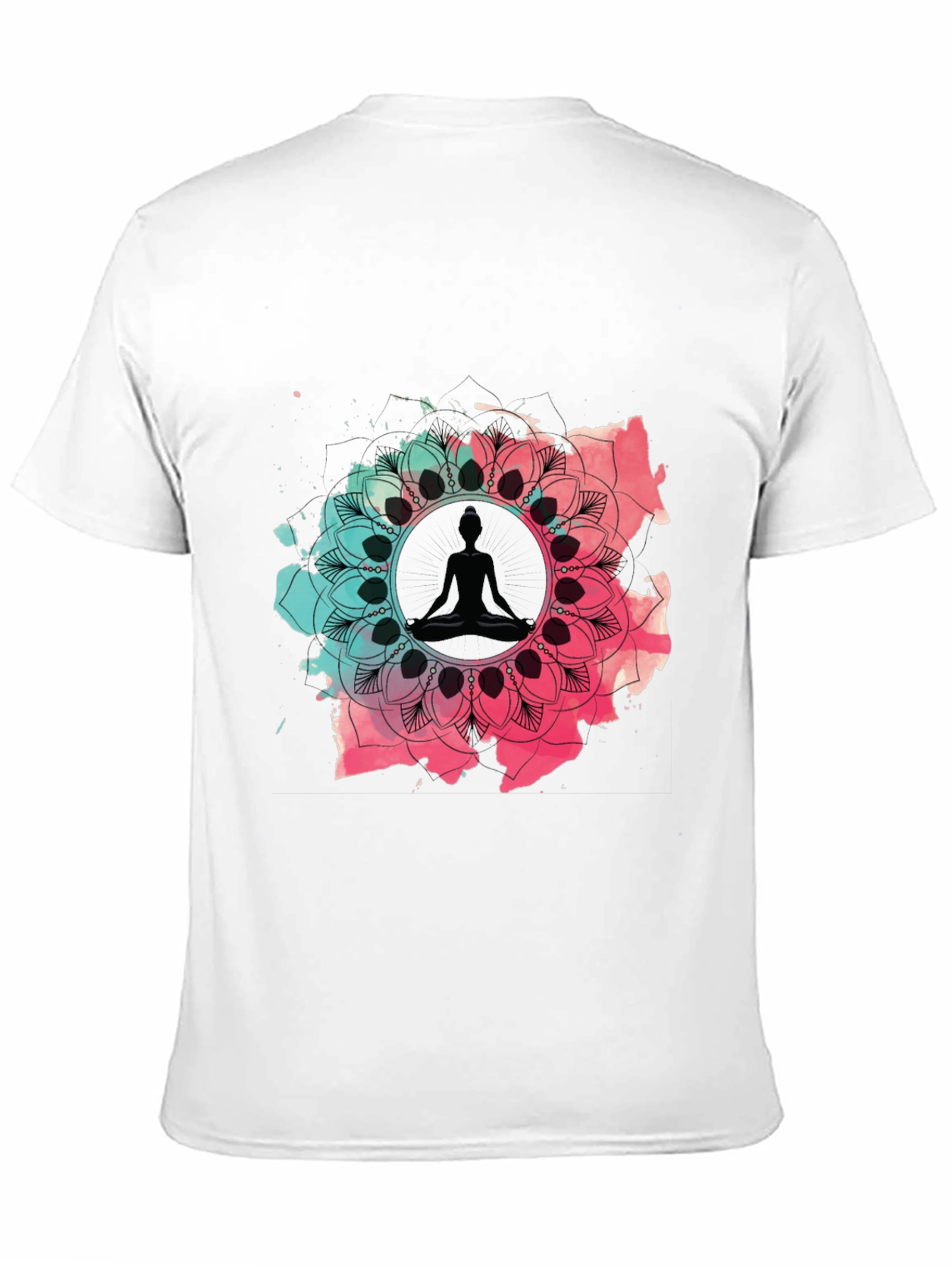 Yoga Mandala Graphic Tee - Black Cotton Blend