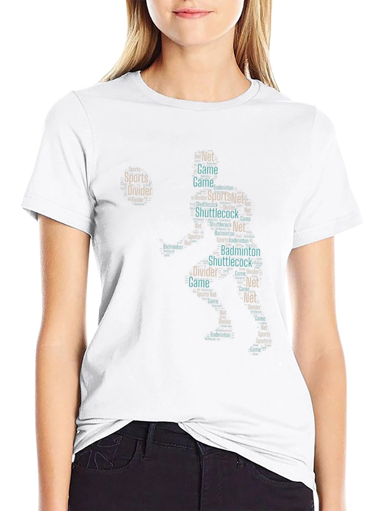 Badminton Word Art T-Shirt