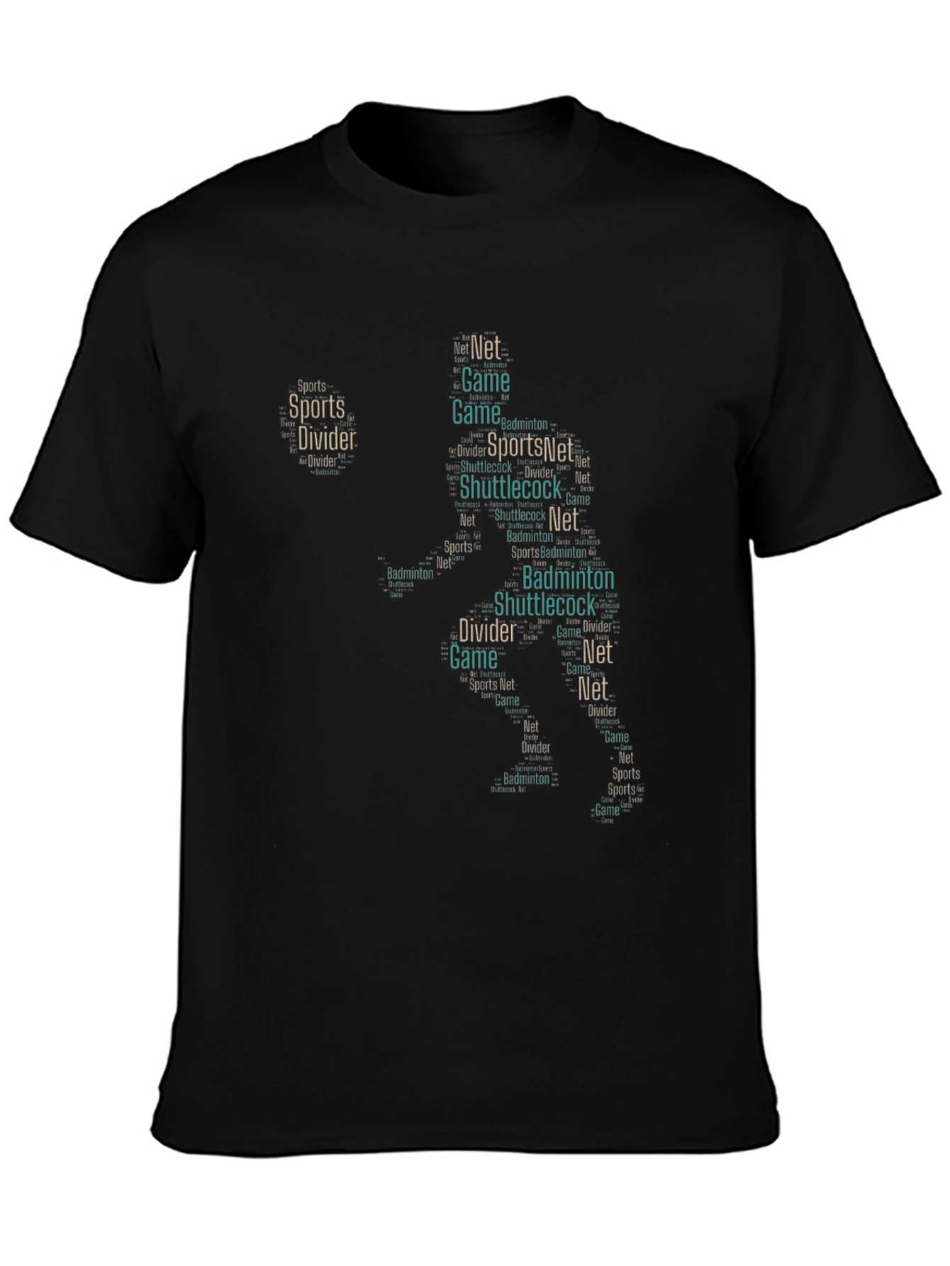Badminton Word Art T-Shirt