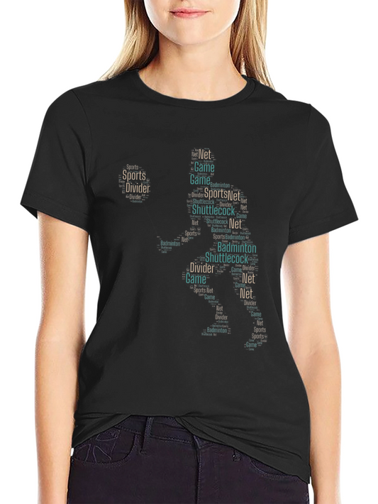 Badminton Word Art T-Shirt