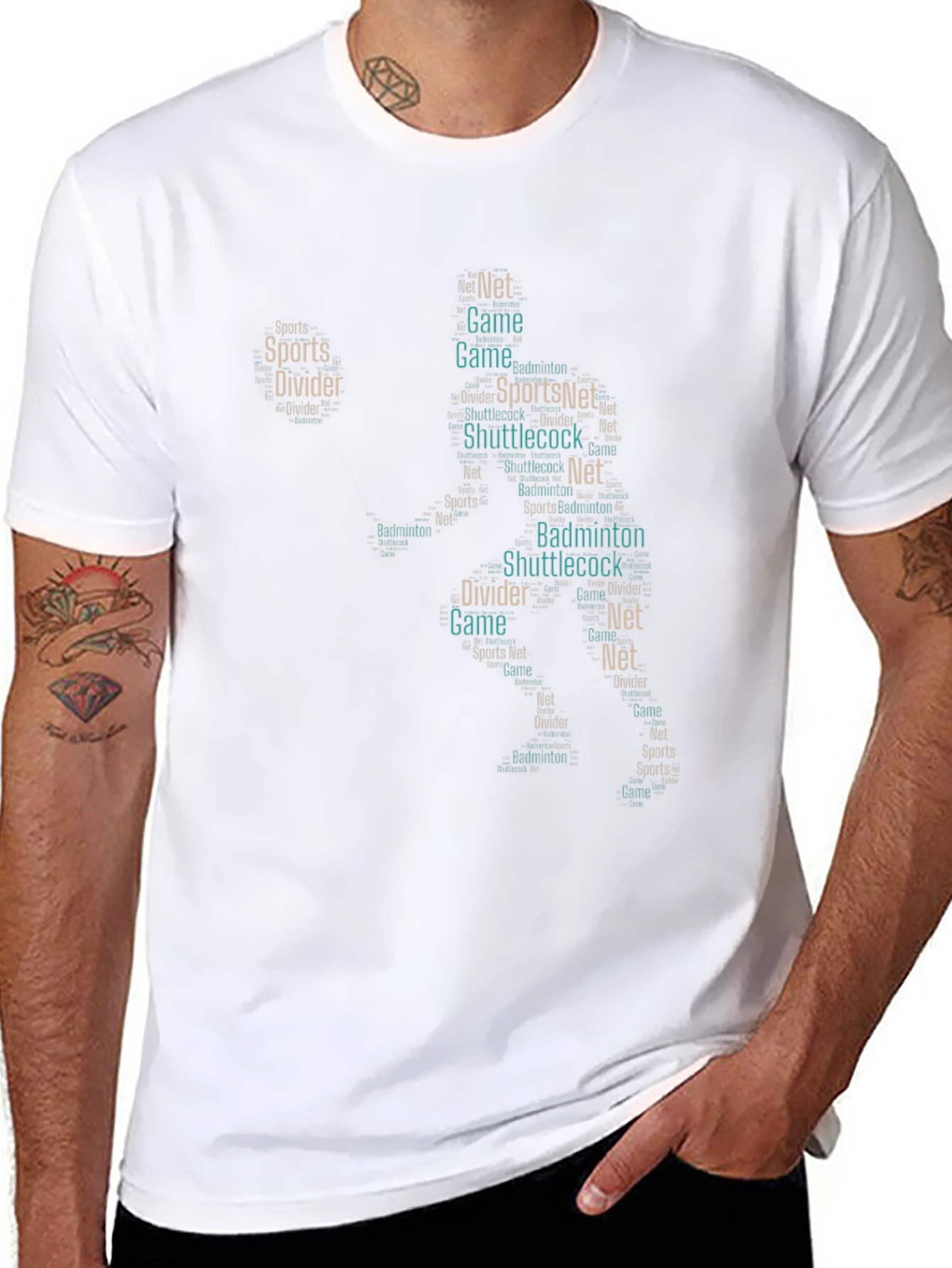 Badminton Word Art T-Shirt