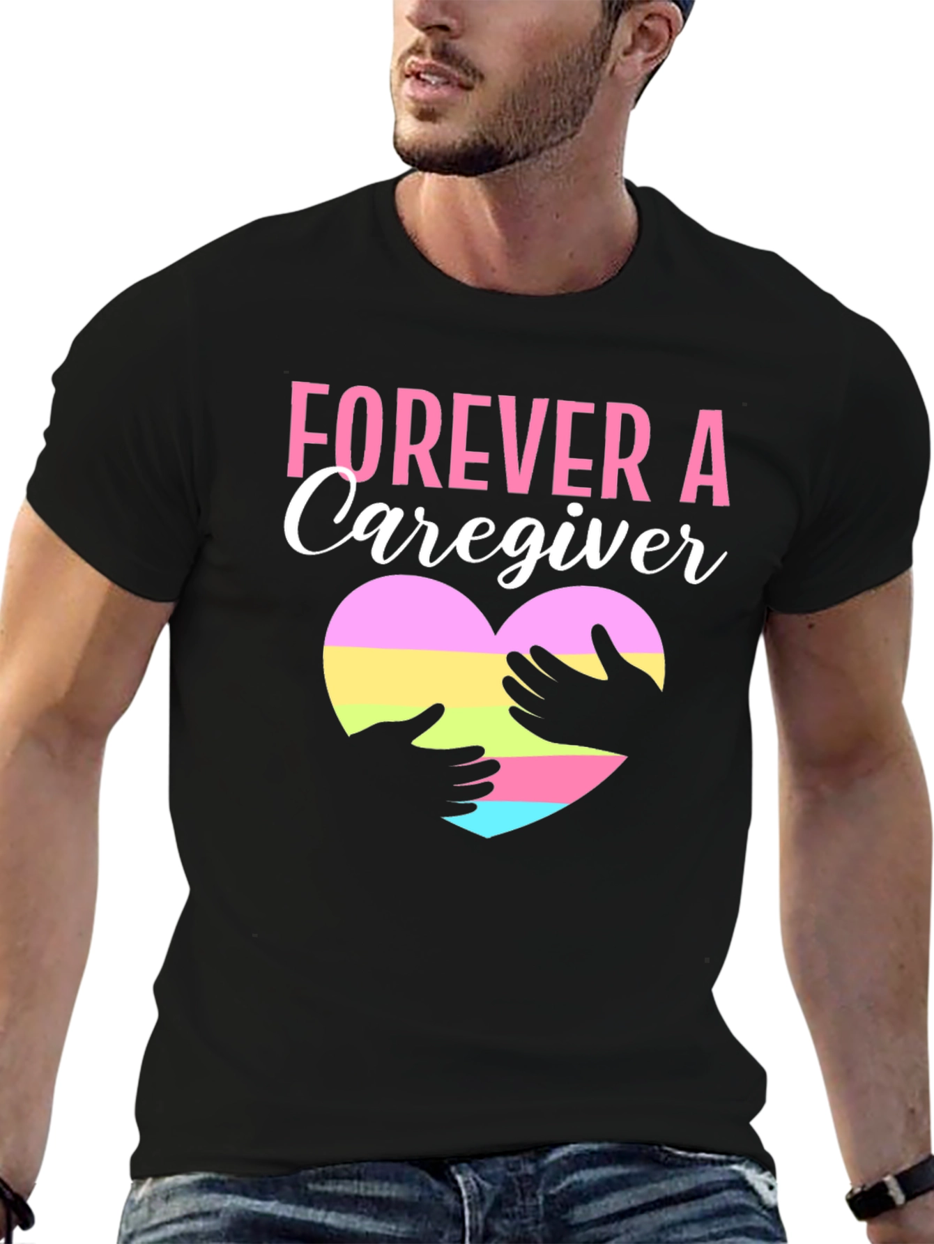 Forever Caregiver Heart Graphic T-Shirt