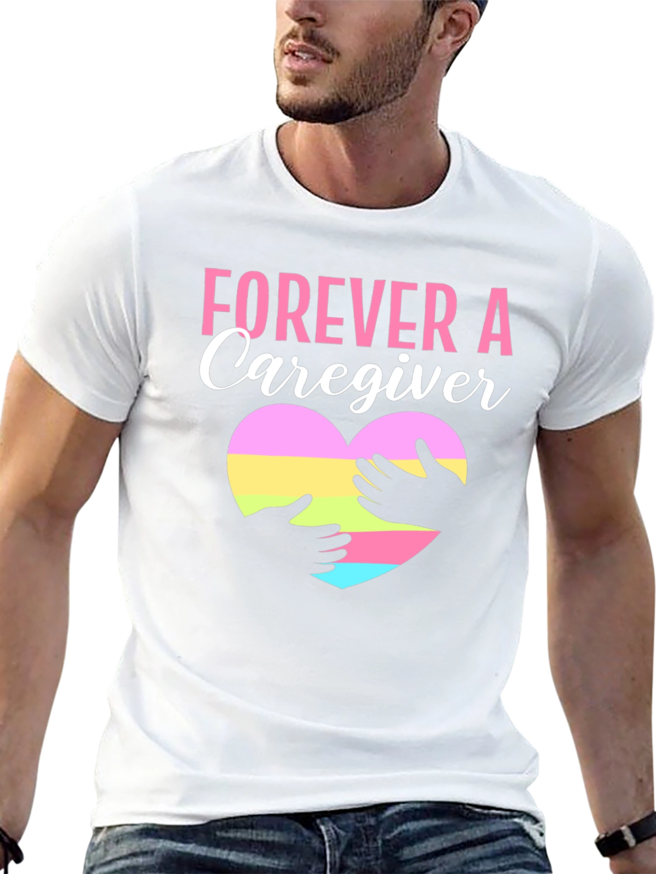 Forever Caregiver Heart Graphic T-Shirt