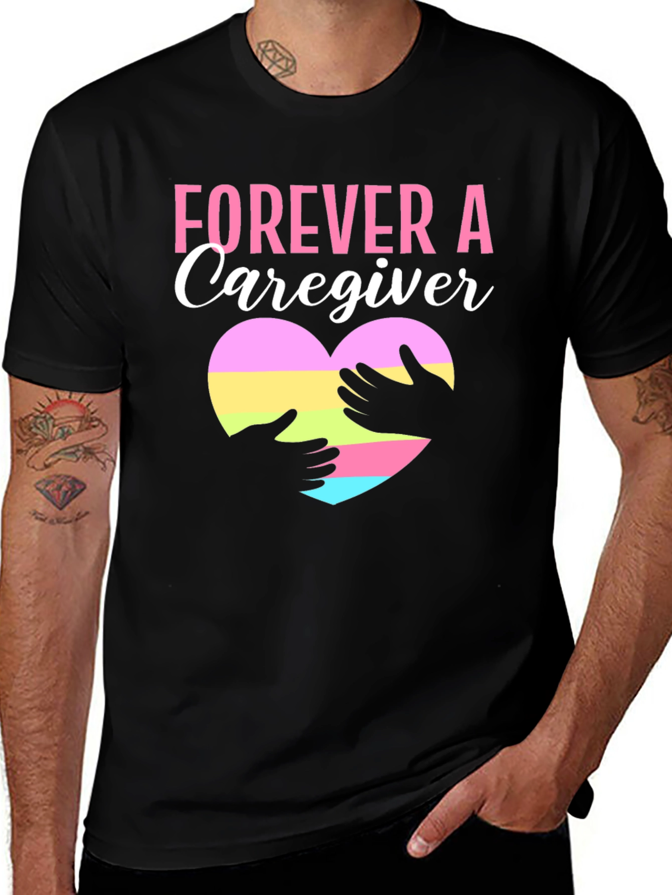 Forever Caregiver Heart Graphic T-Shirt