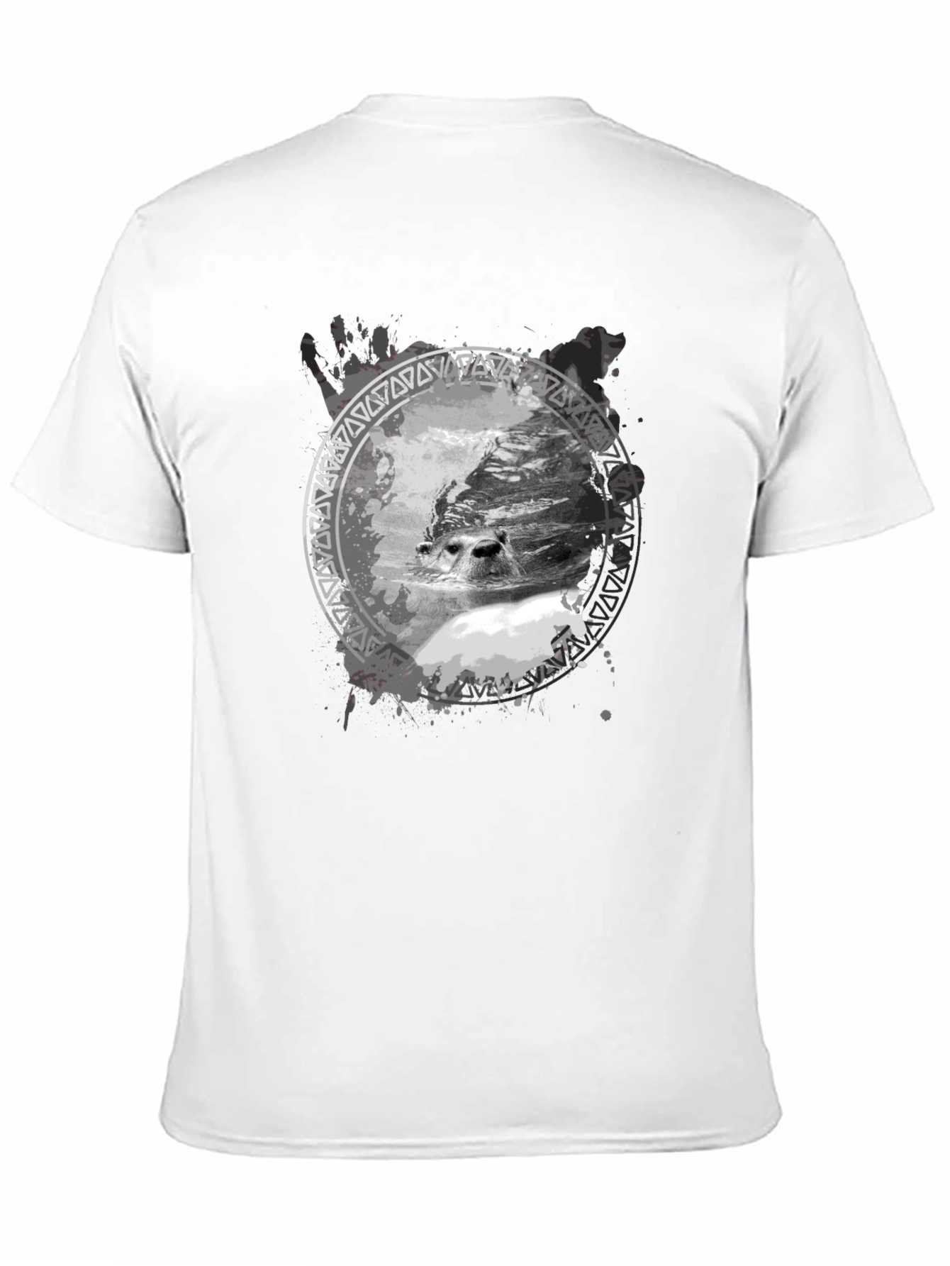 Seal Graphic Print Black T-Shirt