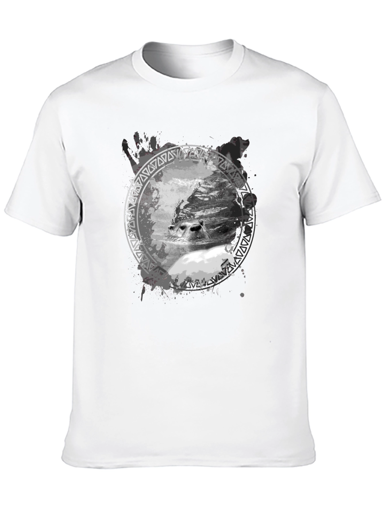 Seal Graphic Print Black T-Shirt
