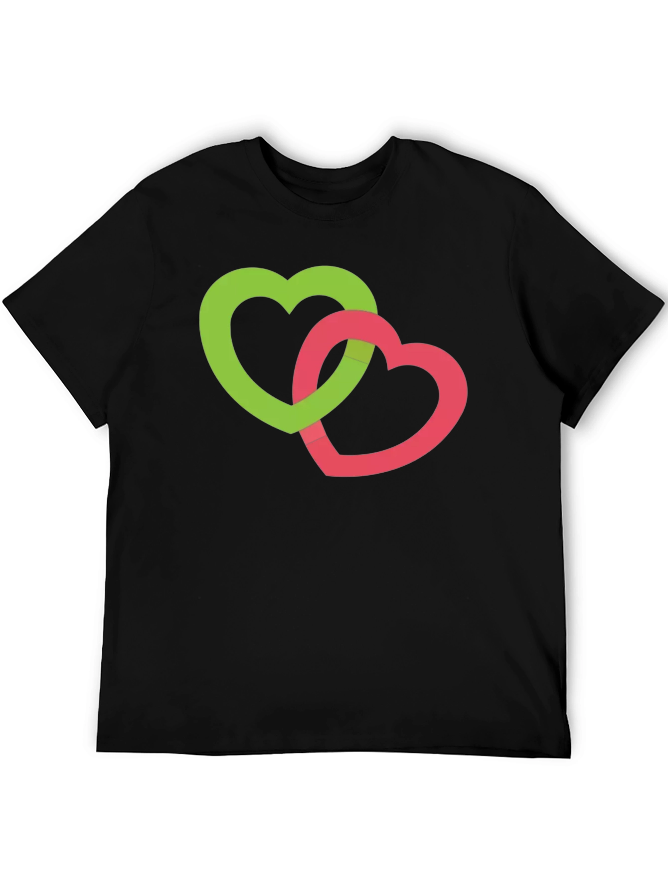 Interlocking Hearts Graphic Tee - Black