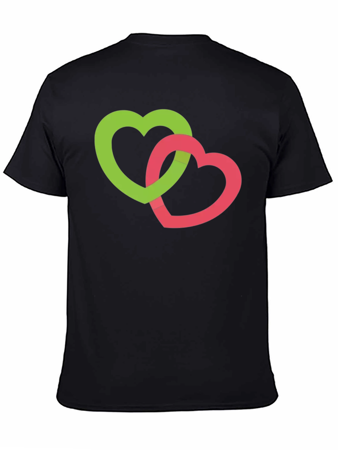 Interlocking Hearts Graphic Tee - Black