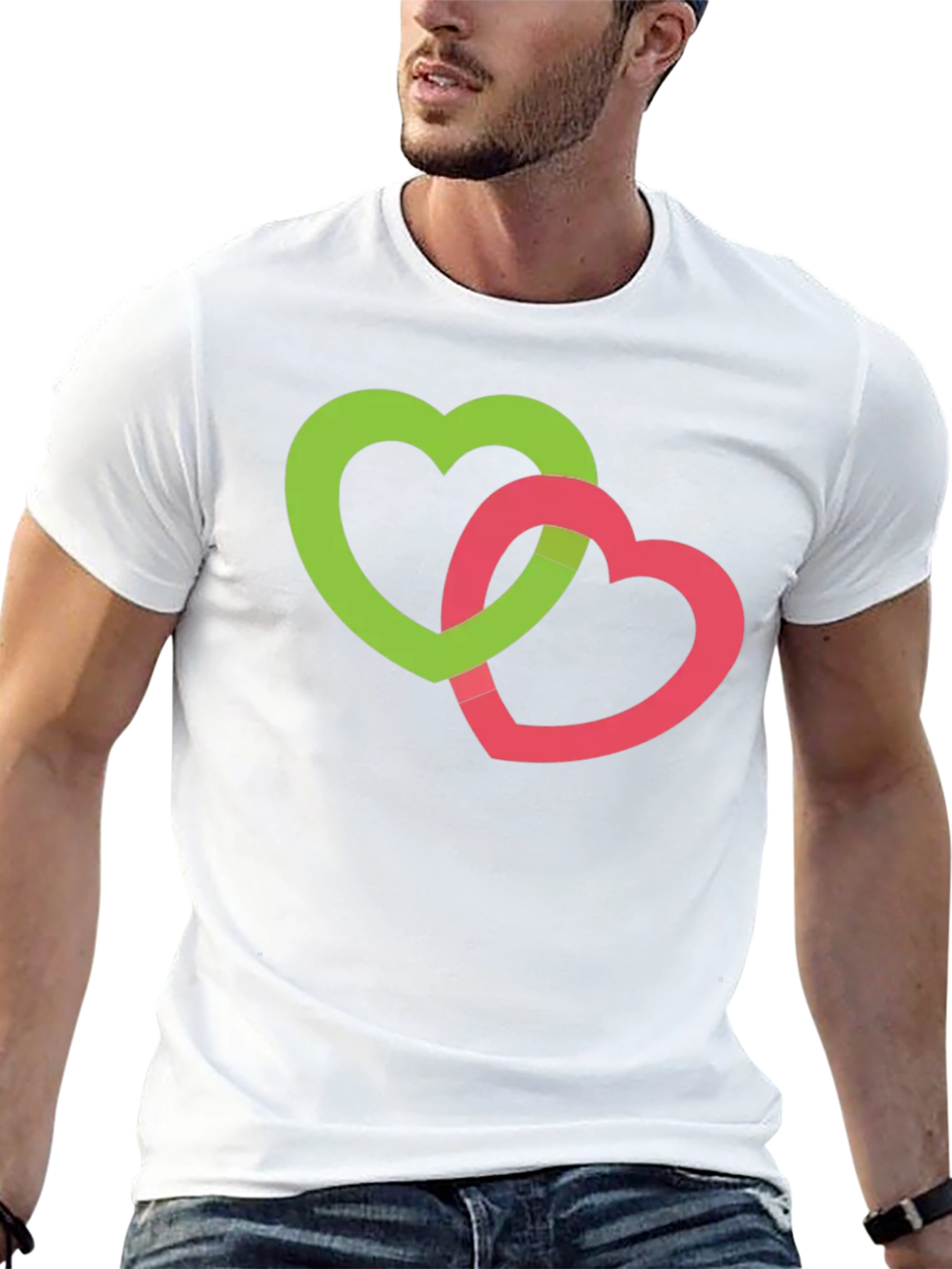Interlocking Hearts Graphic Tee - Black