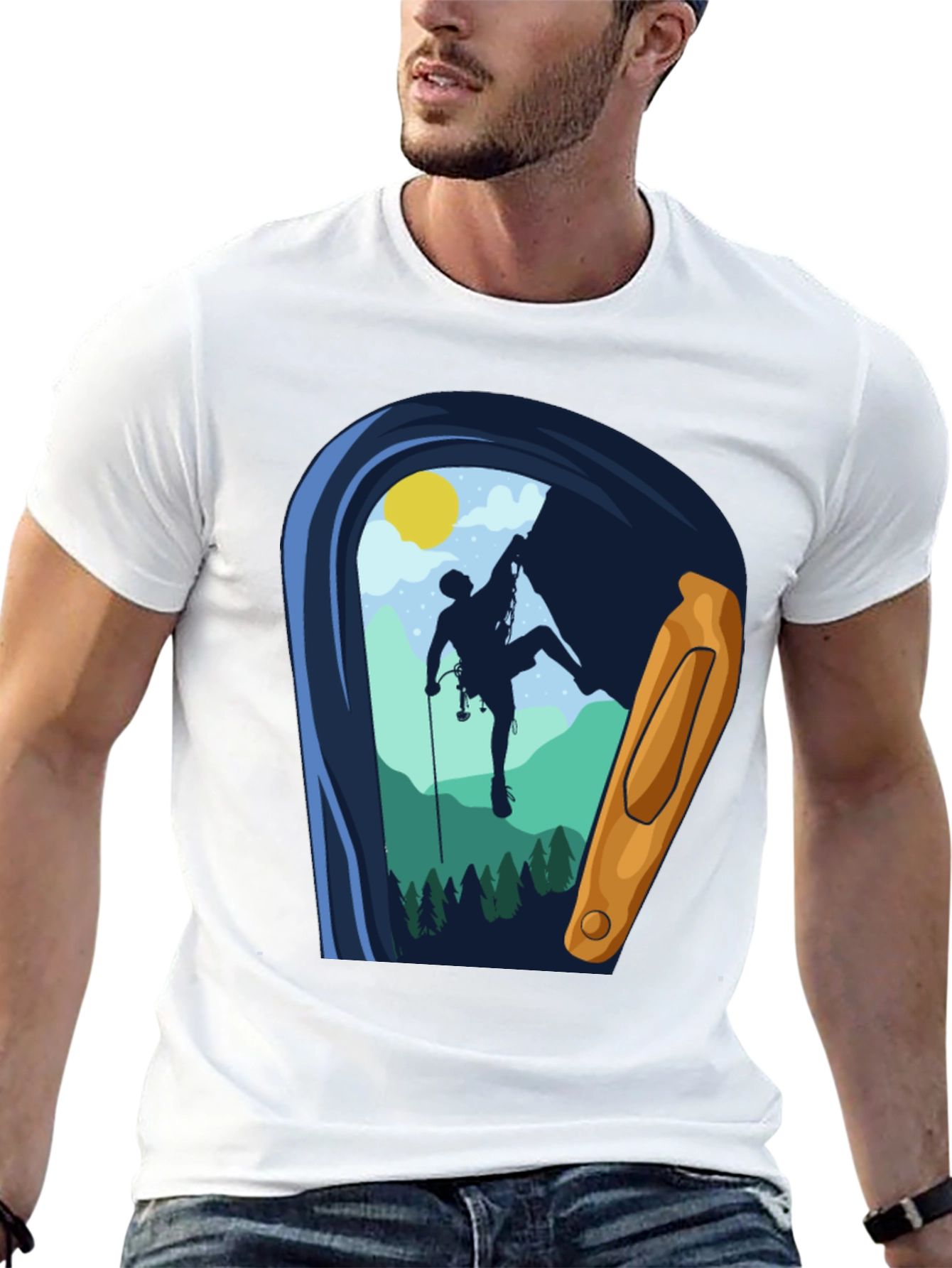 Climbing Carabiner T-Shirt - Mountain Adventure