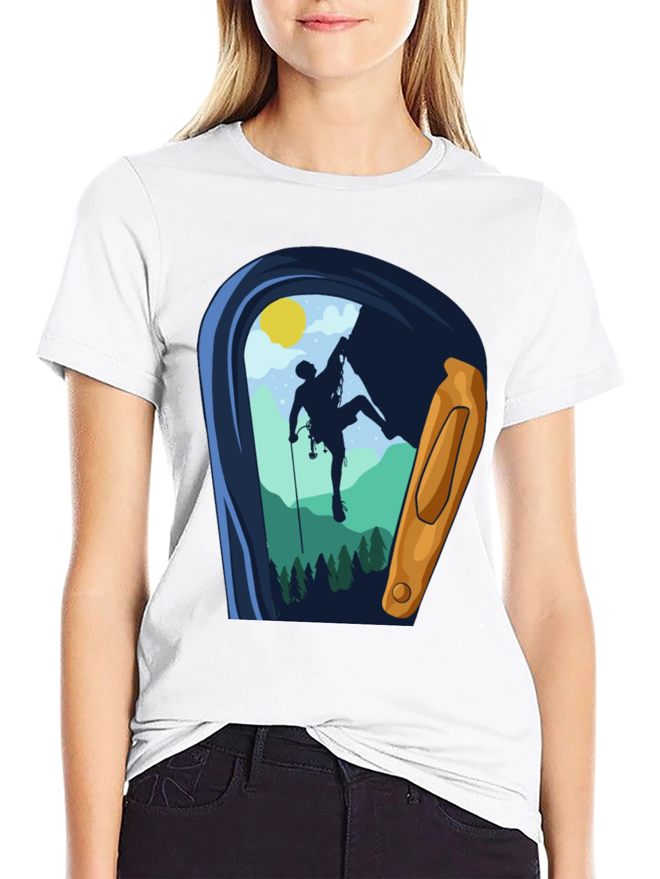 Climbing Carabiner T-Shirt - Mountain Adventure