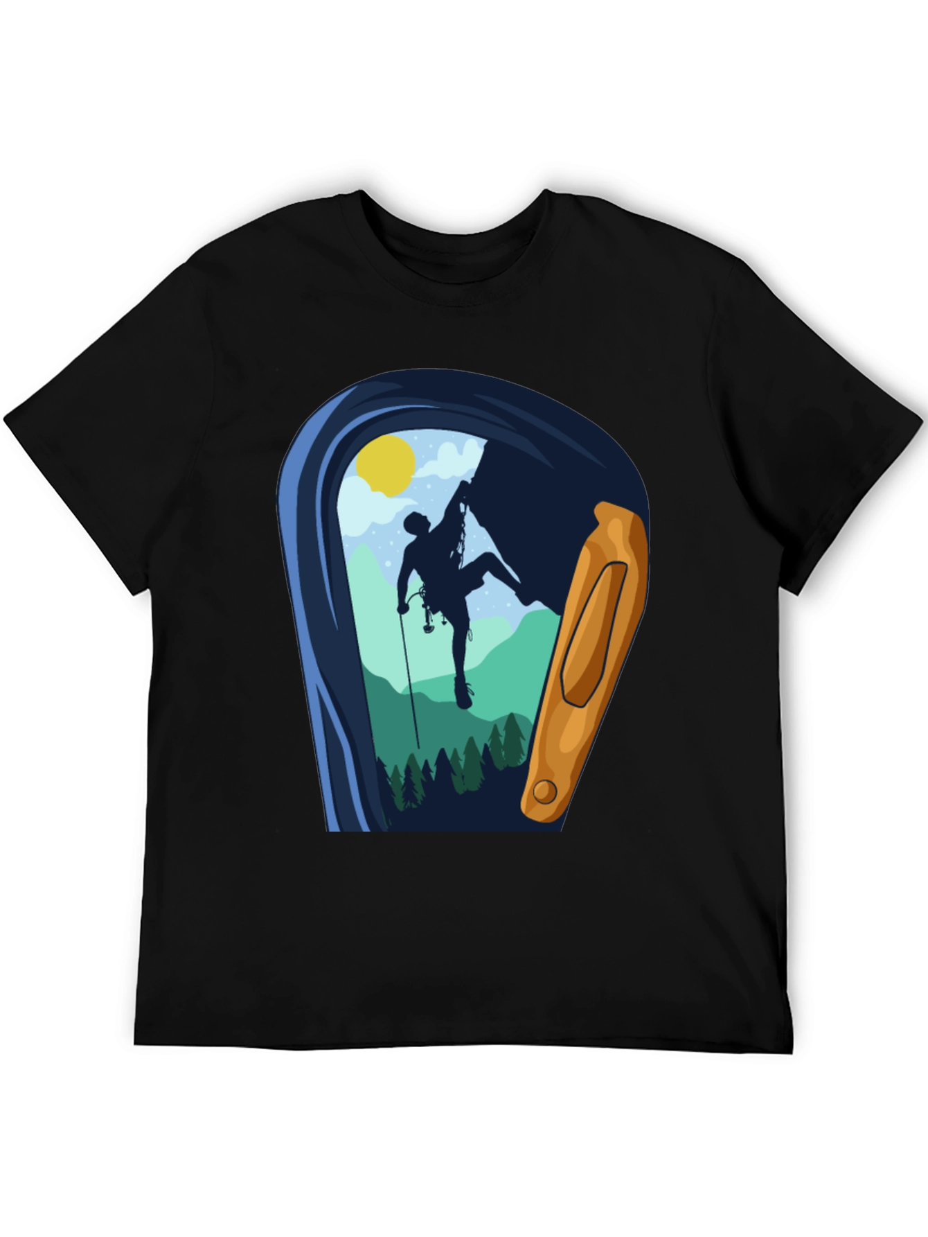 Climbing Carabiner T-Shirt - Mountain Adventure