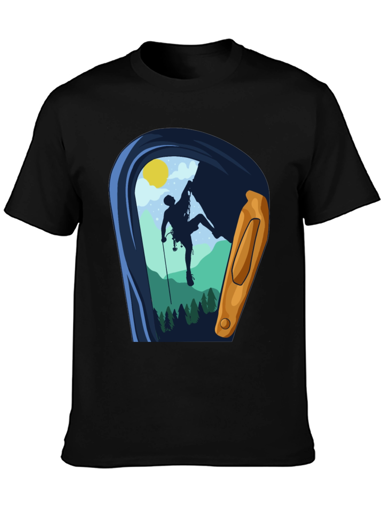Climbing Carabiner T-Shirt - Mountain Adventure