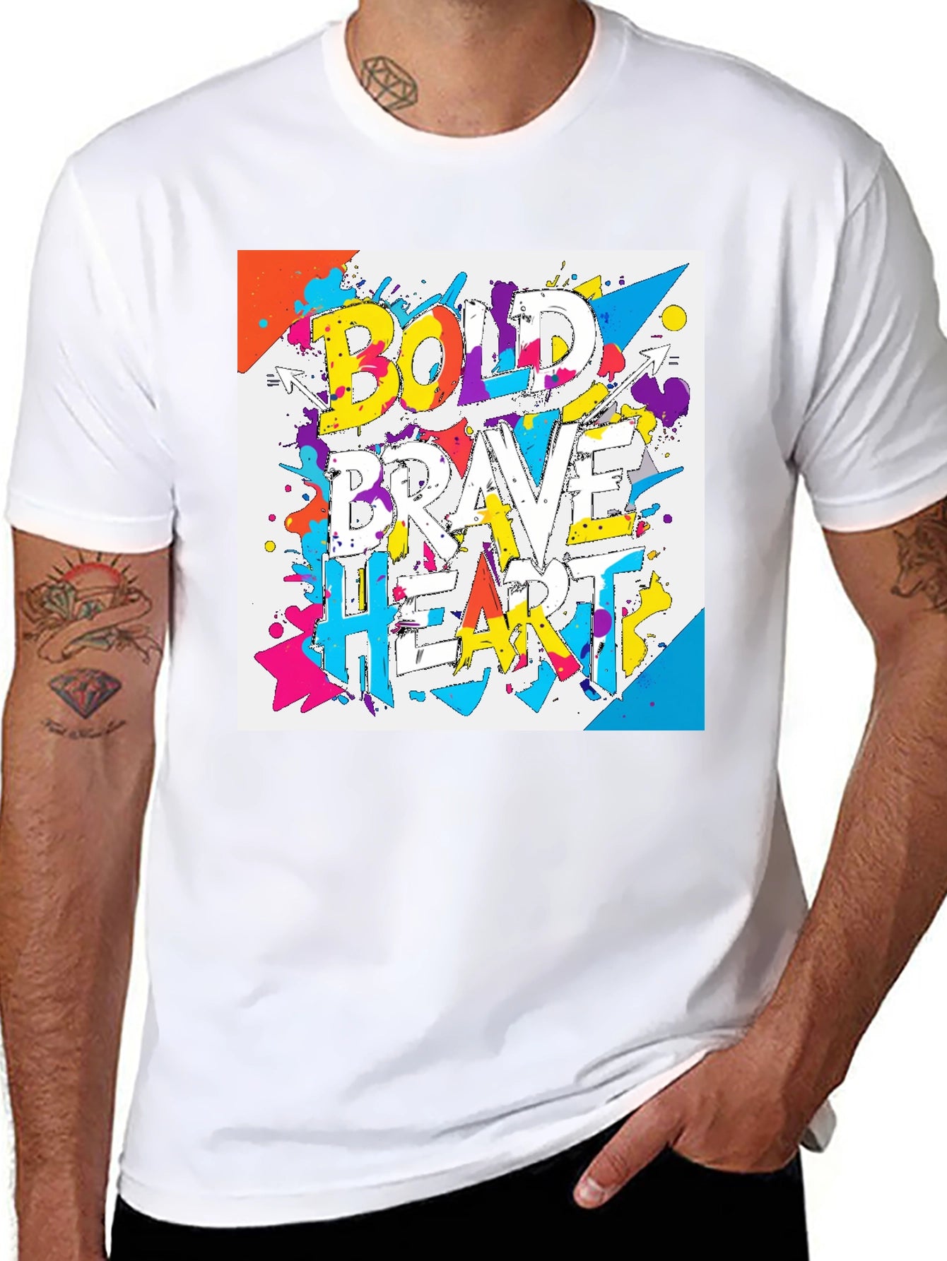 Bold Brave Heart Graphic T-Shirt - Black