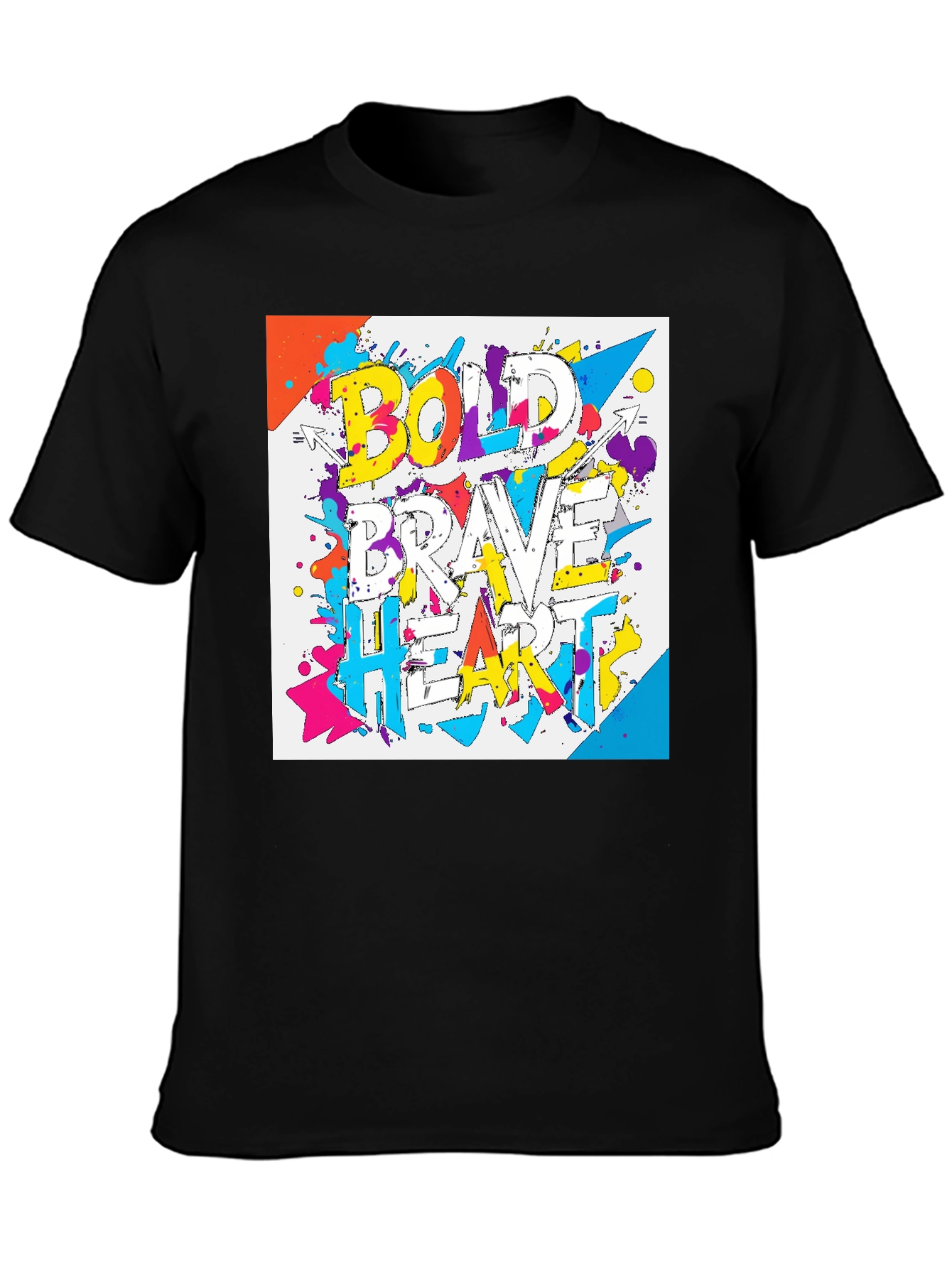 Bold Brave Heart Graphic T-Shirt - Black