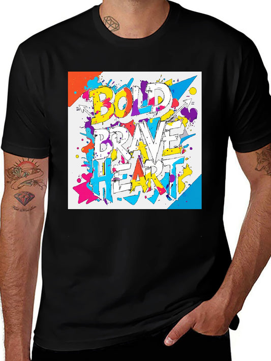Bold Brave Heart Graphic T-Shirt - Black