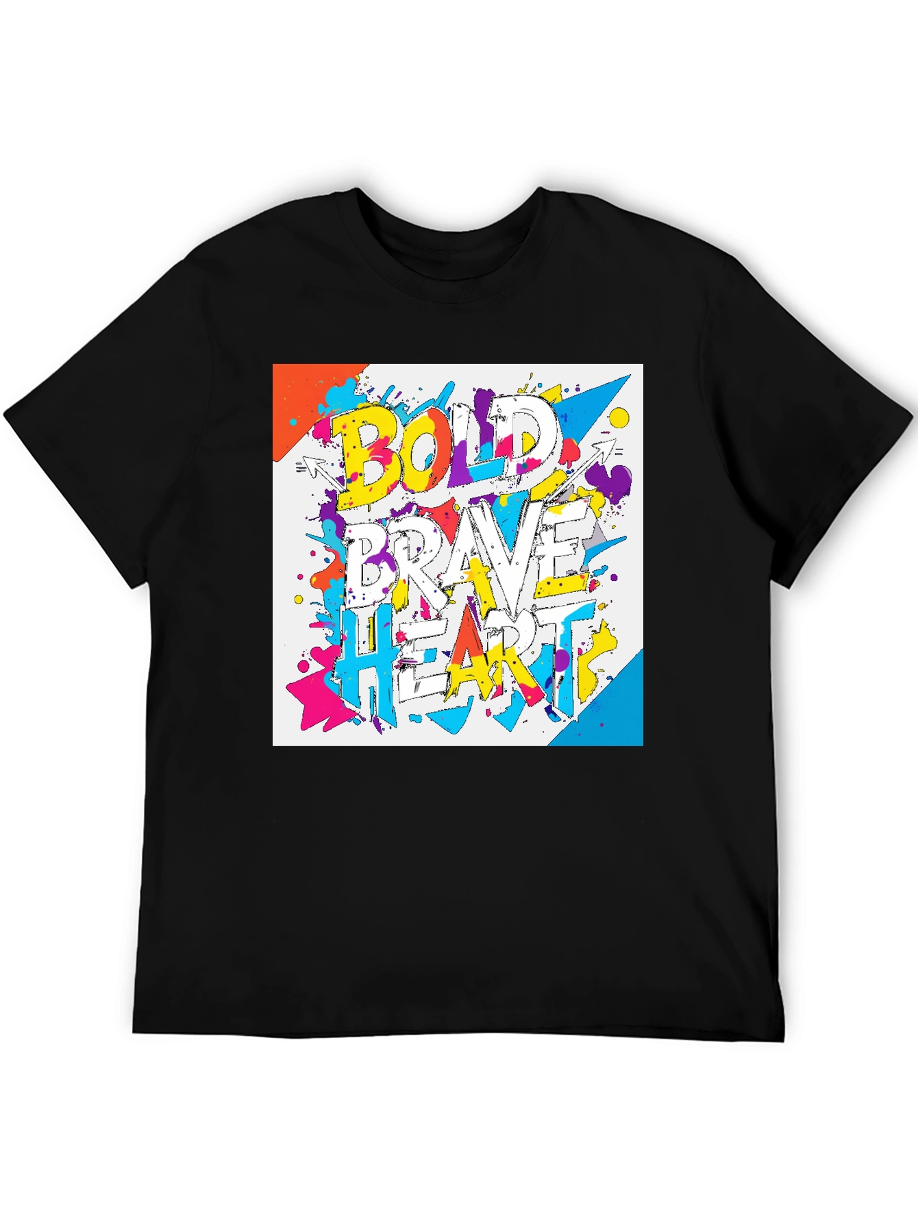 Bold Brave Heart Graphic T-Shirt - Black